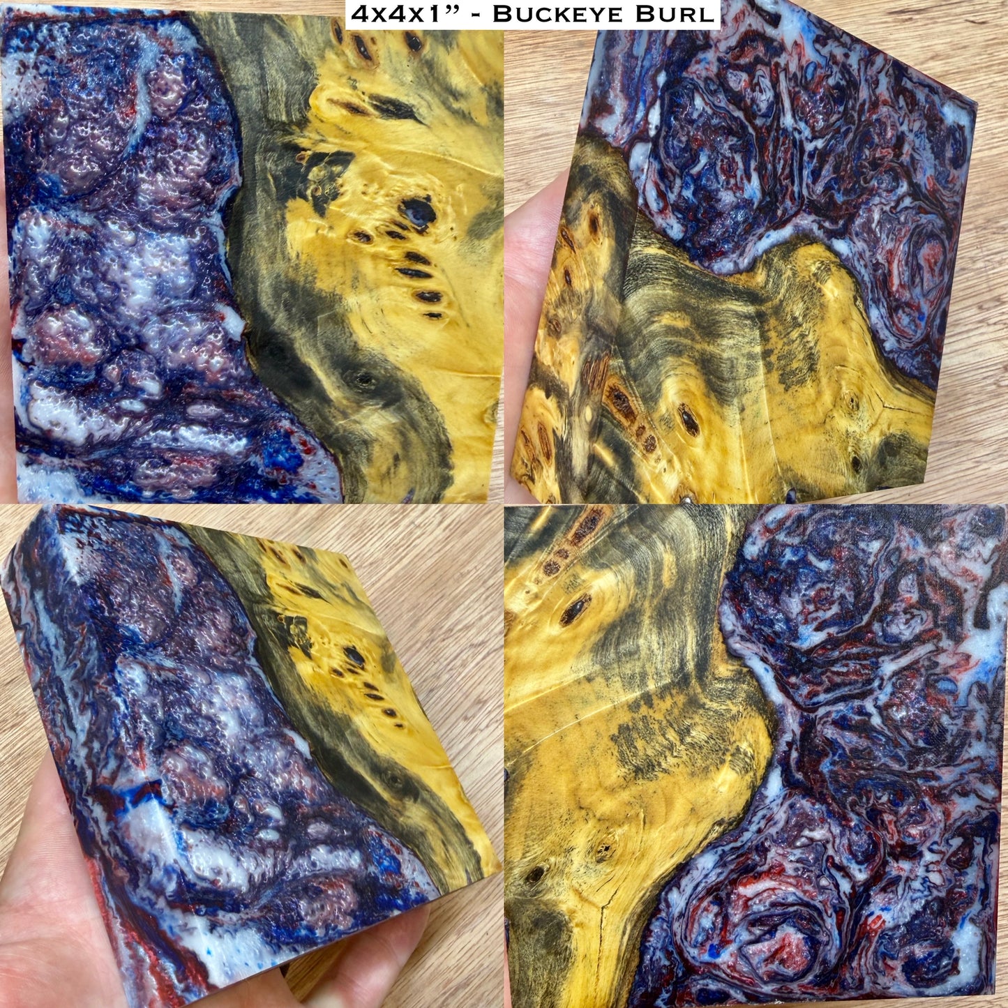 Stabilized Buckeye Burl Hybrid Turkey Pot Call Block