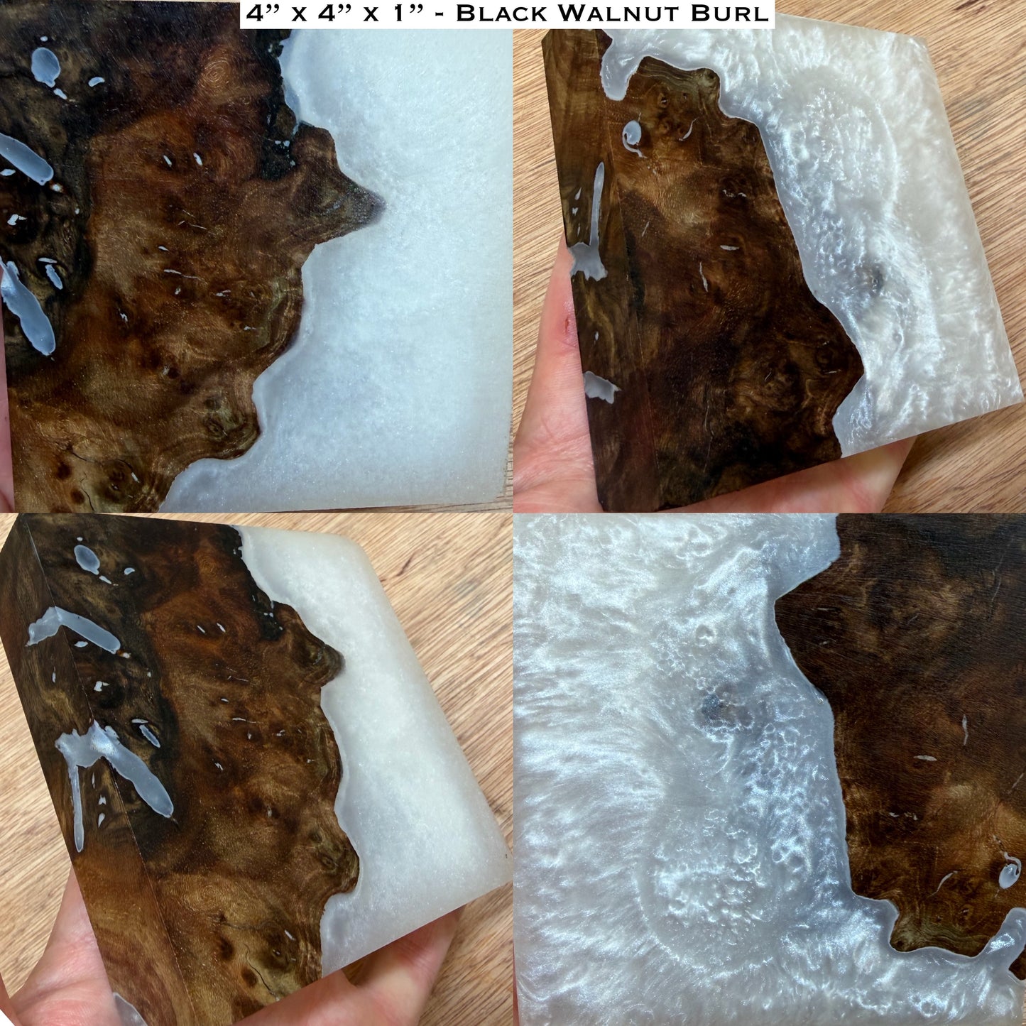 Stabilized Black Walnut Burl Hybrid Turkey Pot Call Block