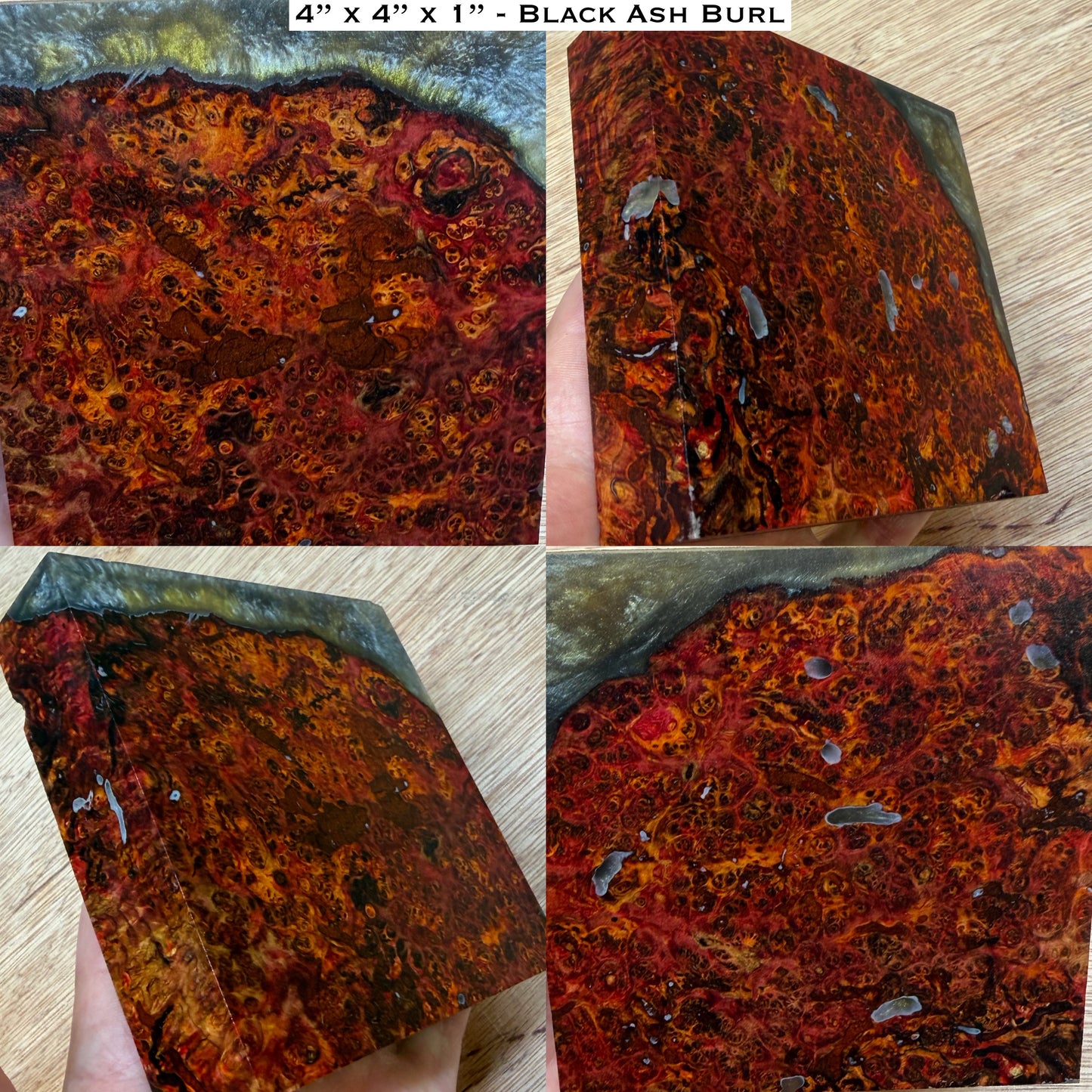 Stabilized Black Ash Burl Hybrid Turkey Pot Call Block