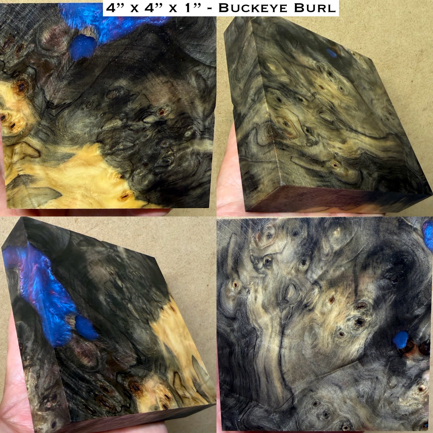 Stabilized Buckeye Burl Hybrid Turkey Pot Call Block