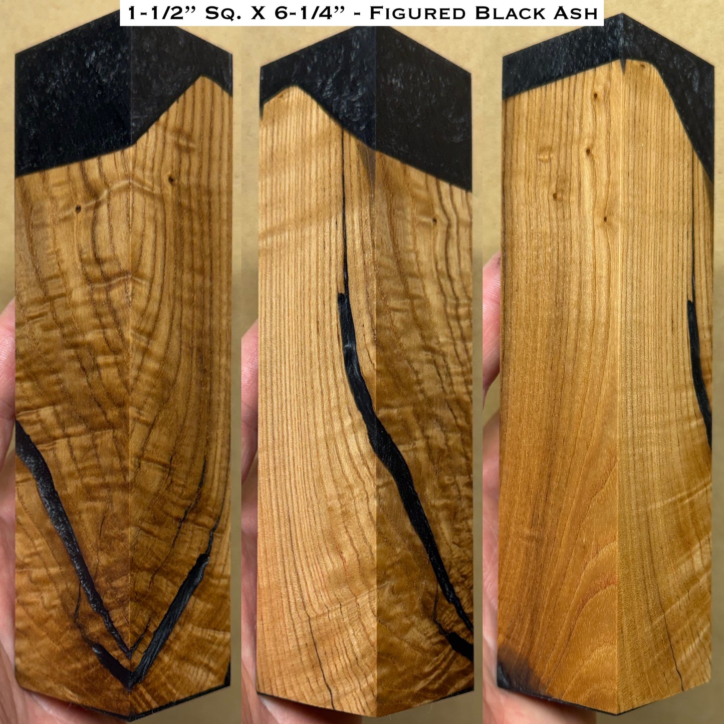 Stabilized Figured Black Ash 6-1/4” Hybrid Duck Call / Handle Blank