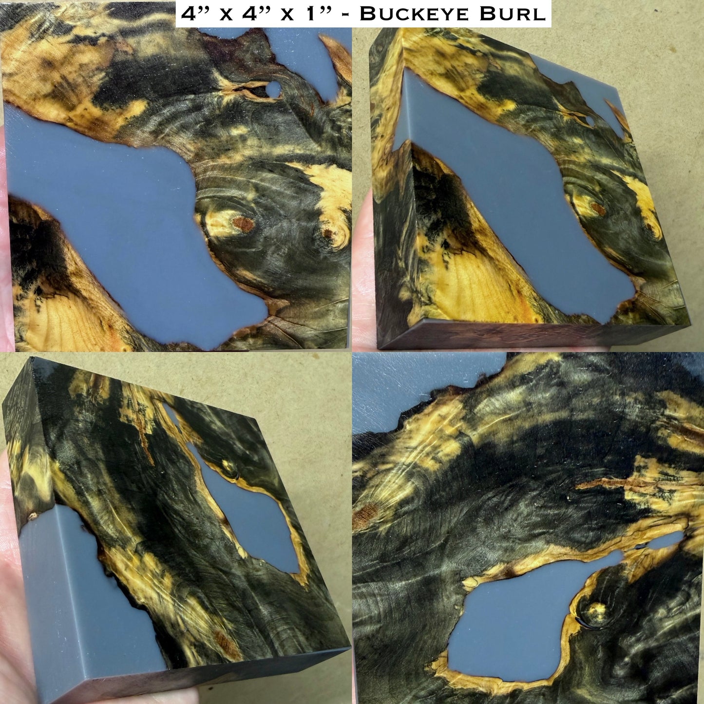 Stabilized Buckeye Burl Hybrid Turkey Pot Call Block