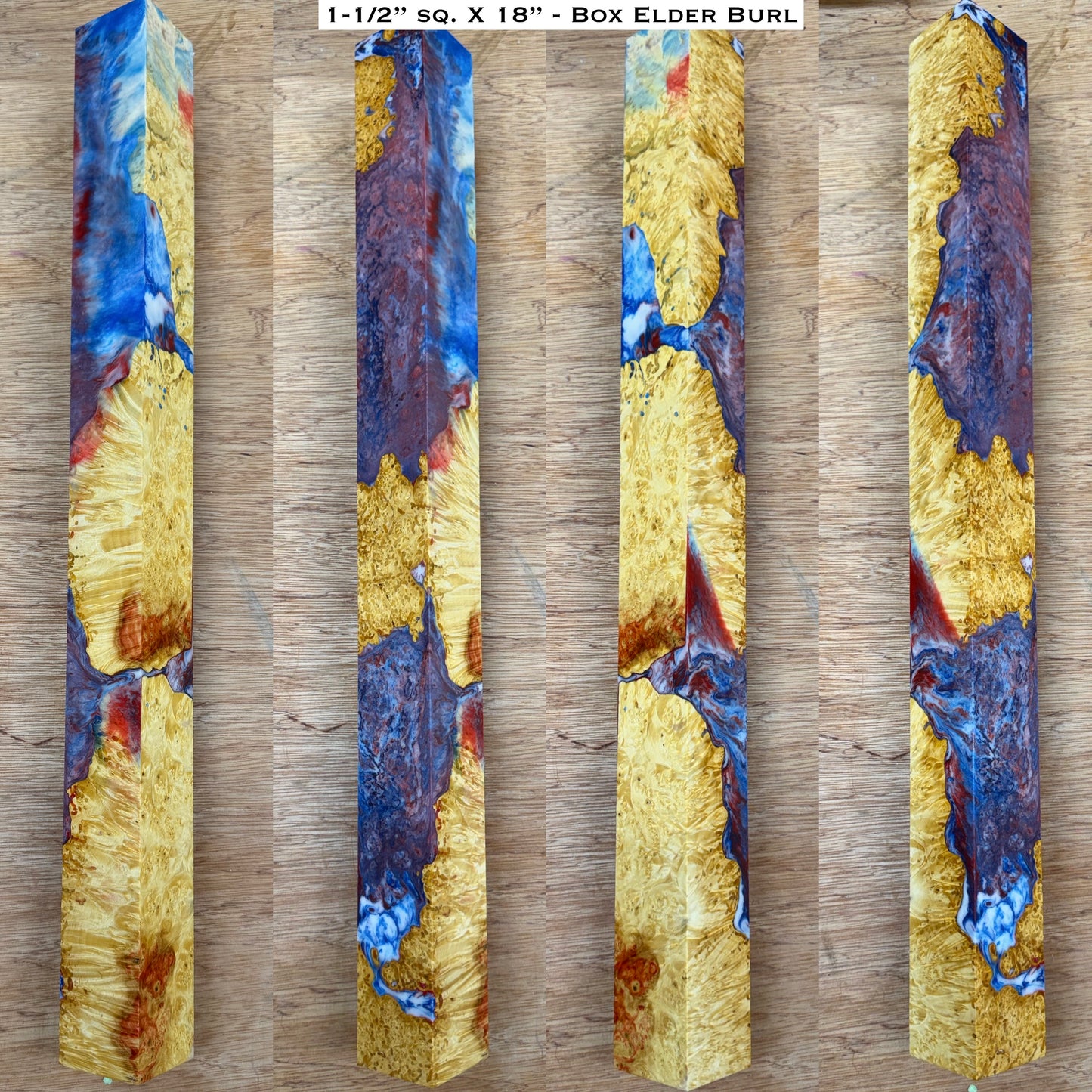 Stabilized Box Elder Burl 18” Hybrid XL Call / Cue Block