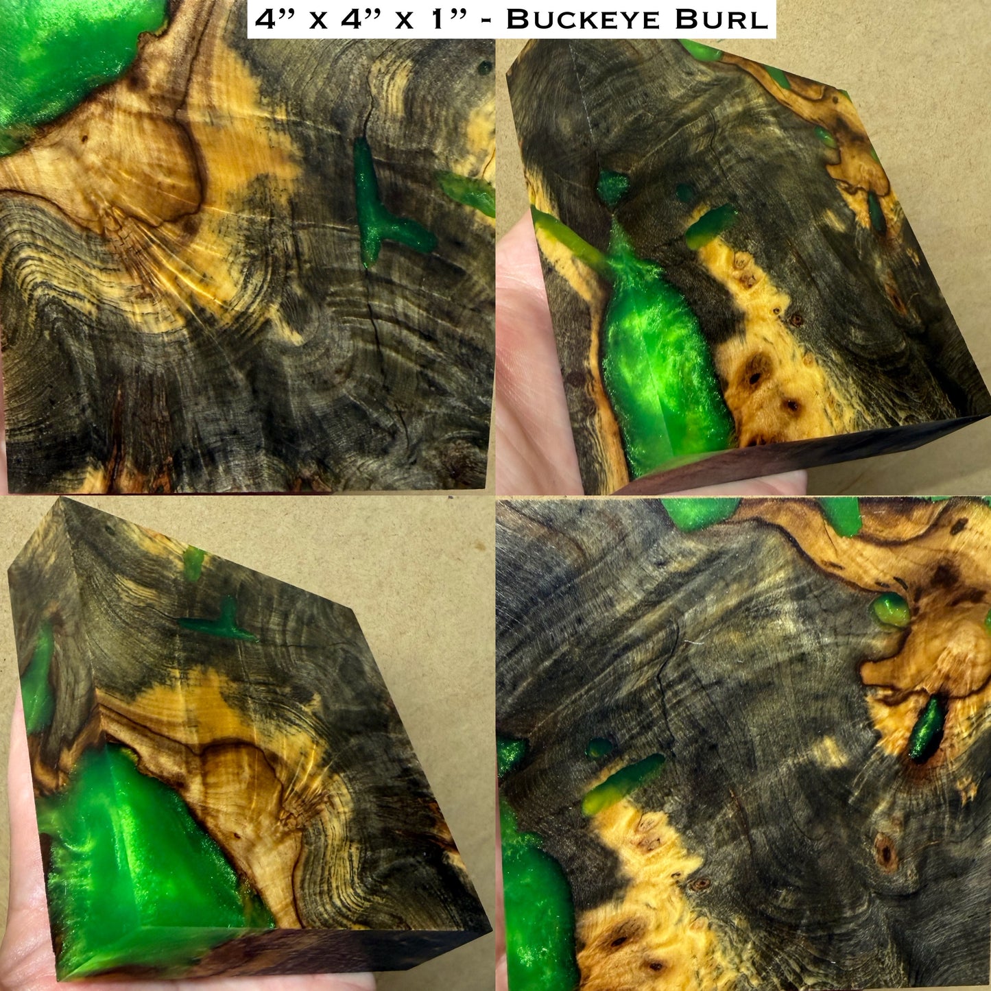 Stabilized Buckeye Burl Hybrid Turkey Pot Call Block