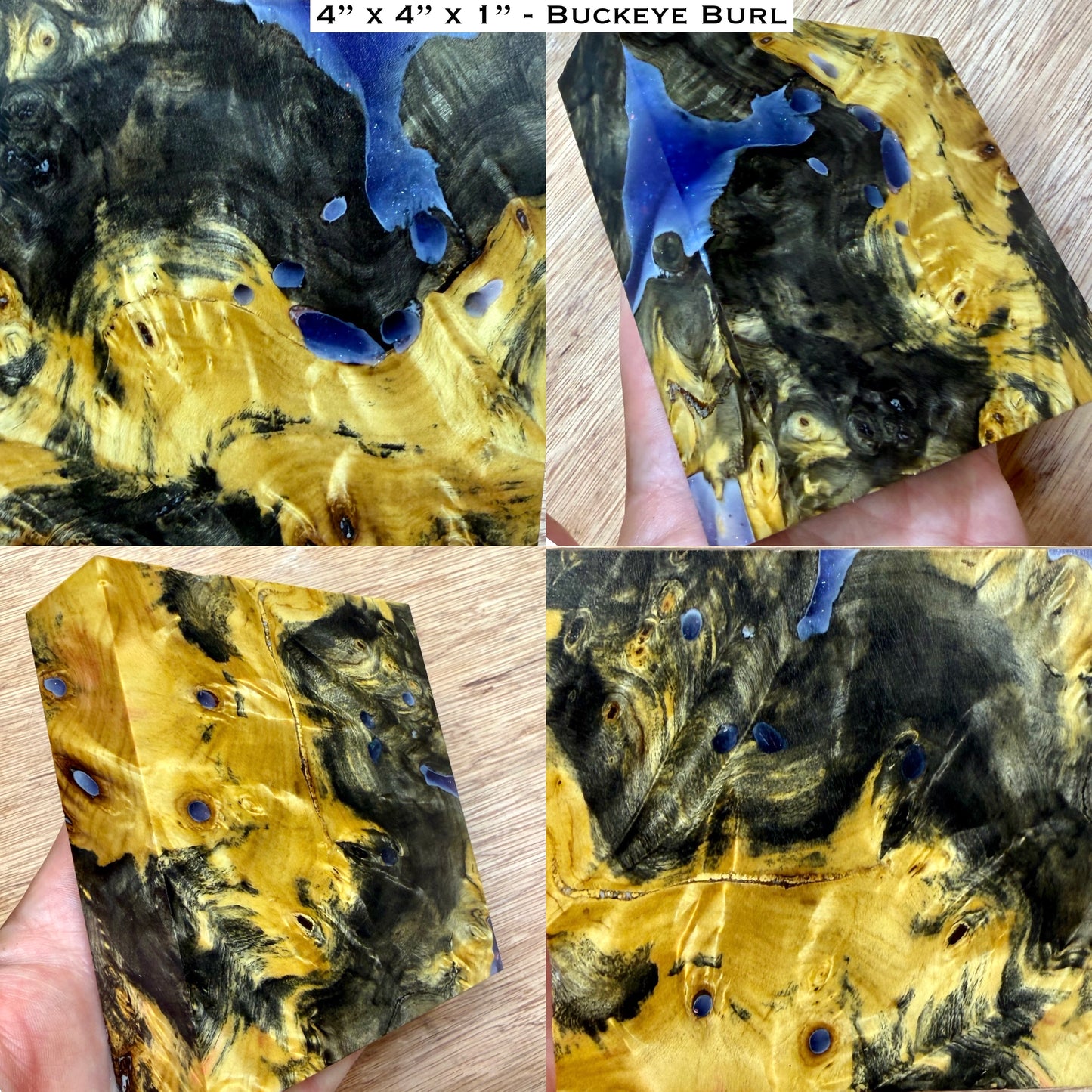Stabilized Buckeye Burl Hybrid Turkey Pot Call Block