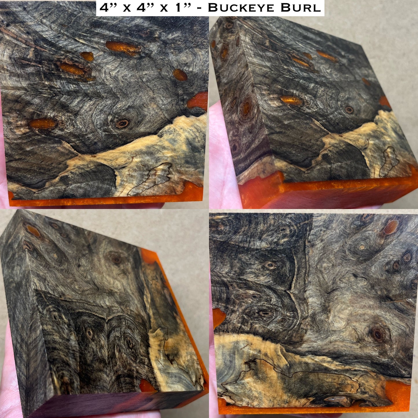 Stabilized Buckeye Burl Hybrid Turkey Pot Call Block