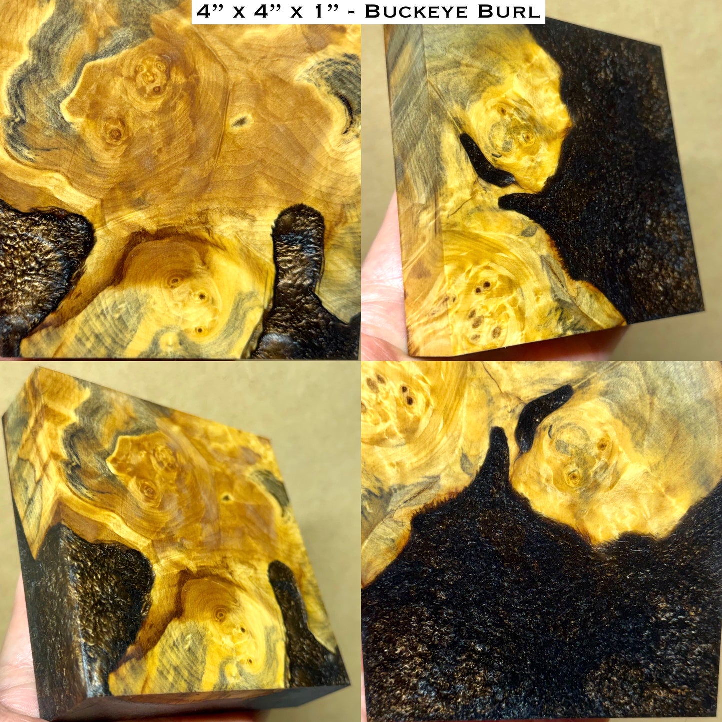 Stabilized Buckeye Burl Hybrid Turkey Pot Call Block