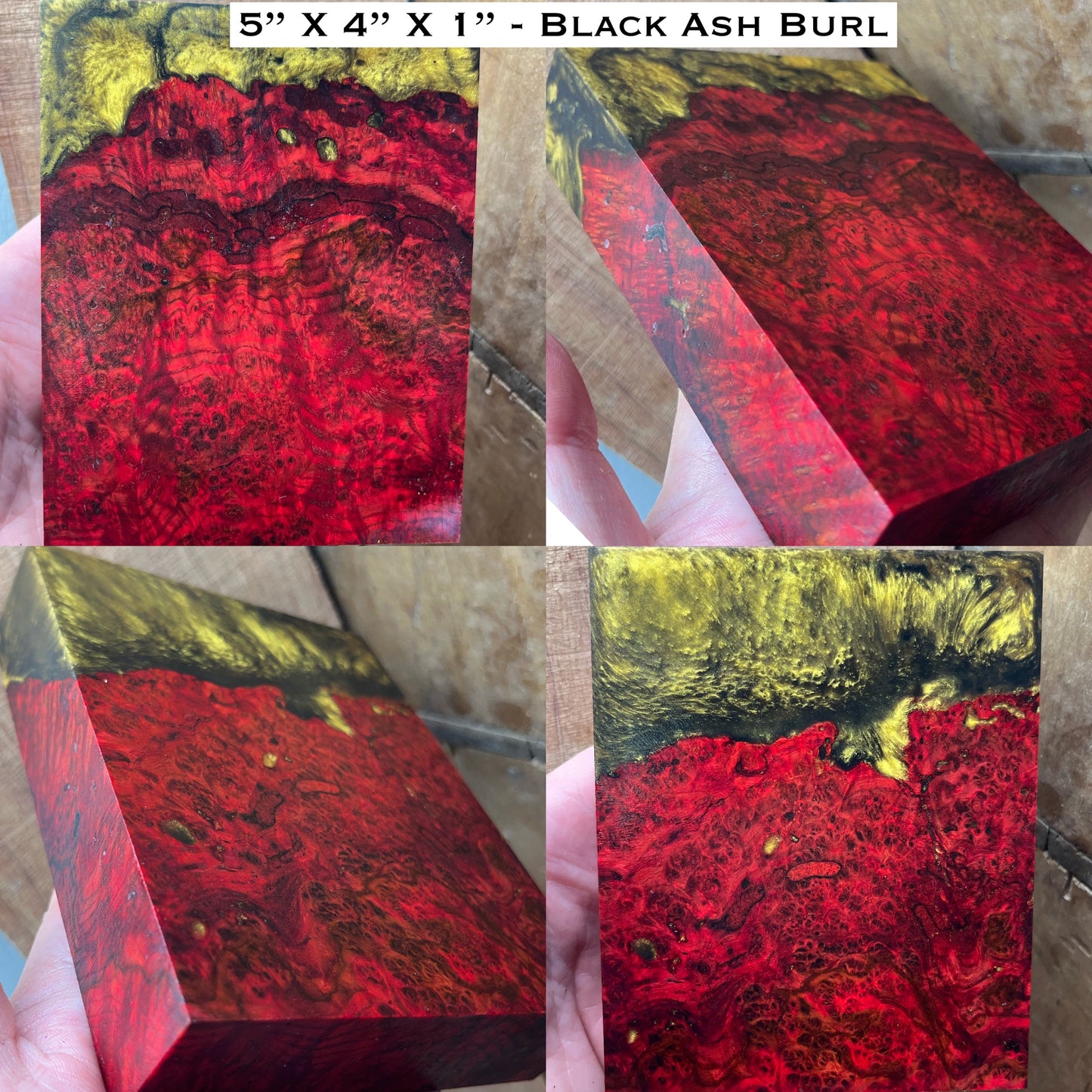 5"x4"x1" Stabilized Black Ash Burl Hybrid Turkey Pot Call / Striker Block