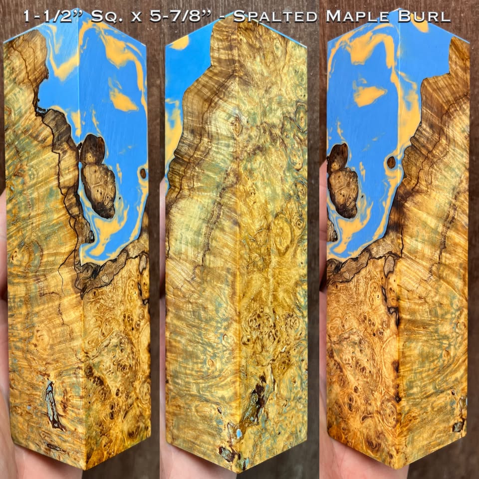 Stabilized Spalted Maple Burl 6” Hybrid Duck Call / Handle Blank