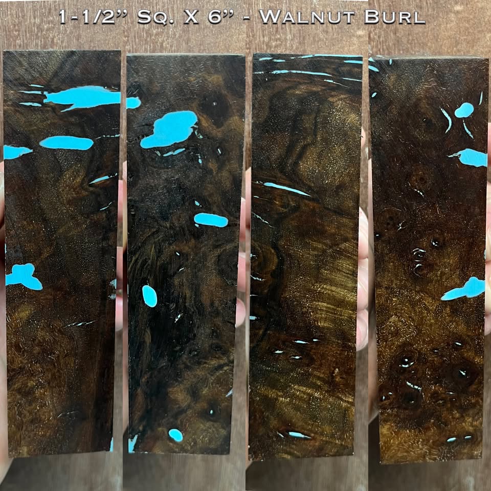 Stabilized Black Walnut Burl 6” Hybrid Duck Call / Handle Blank