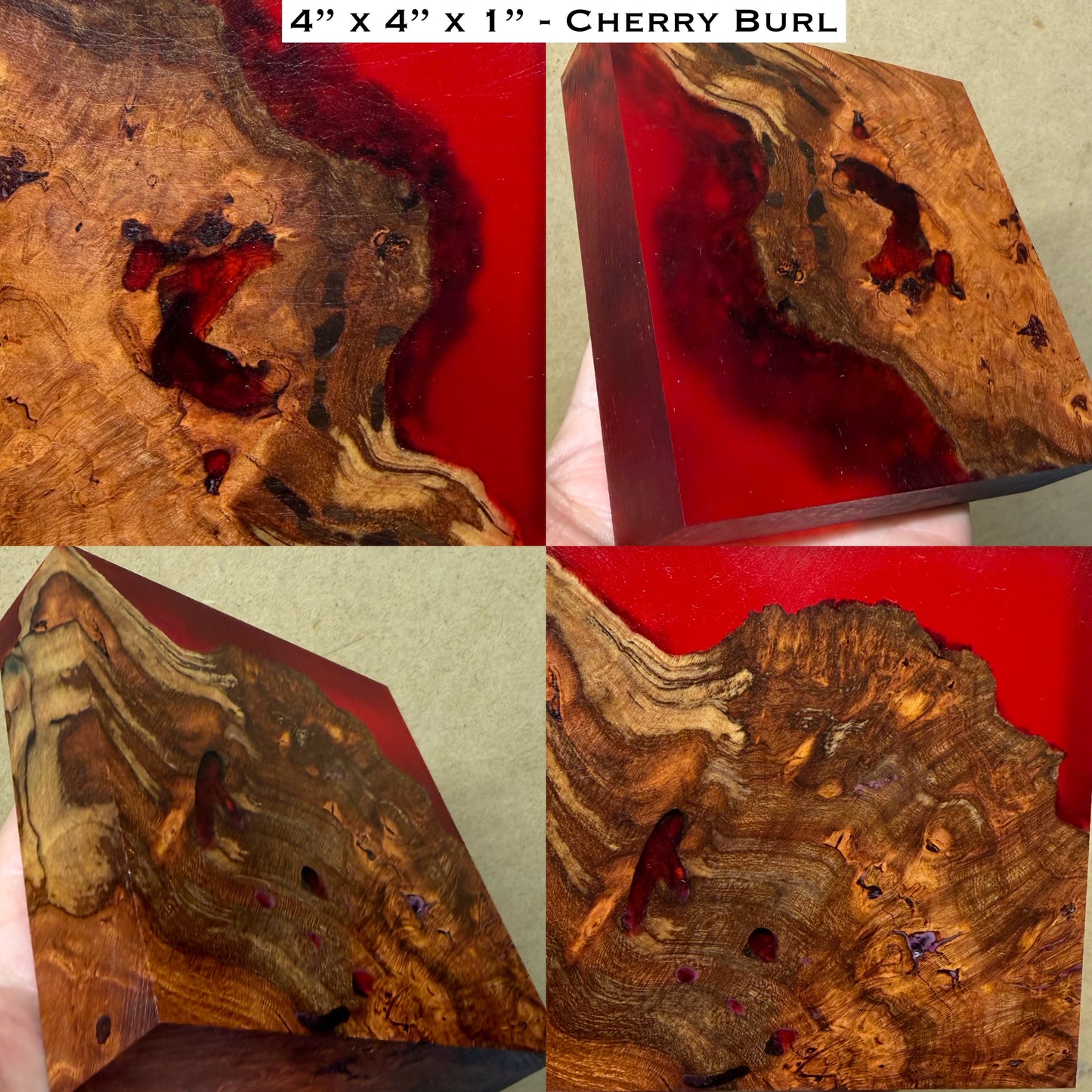 Stabilized Cherry Burl Hybrid Turkey Pot Call Block