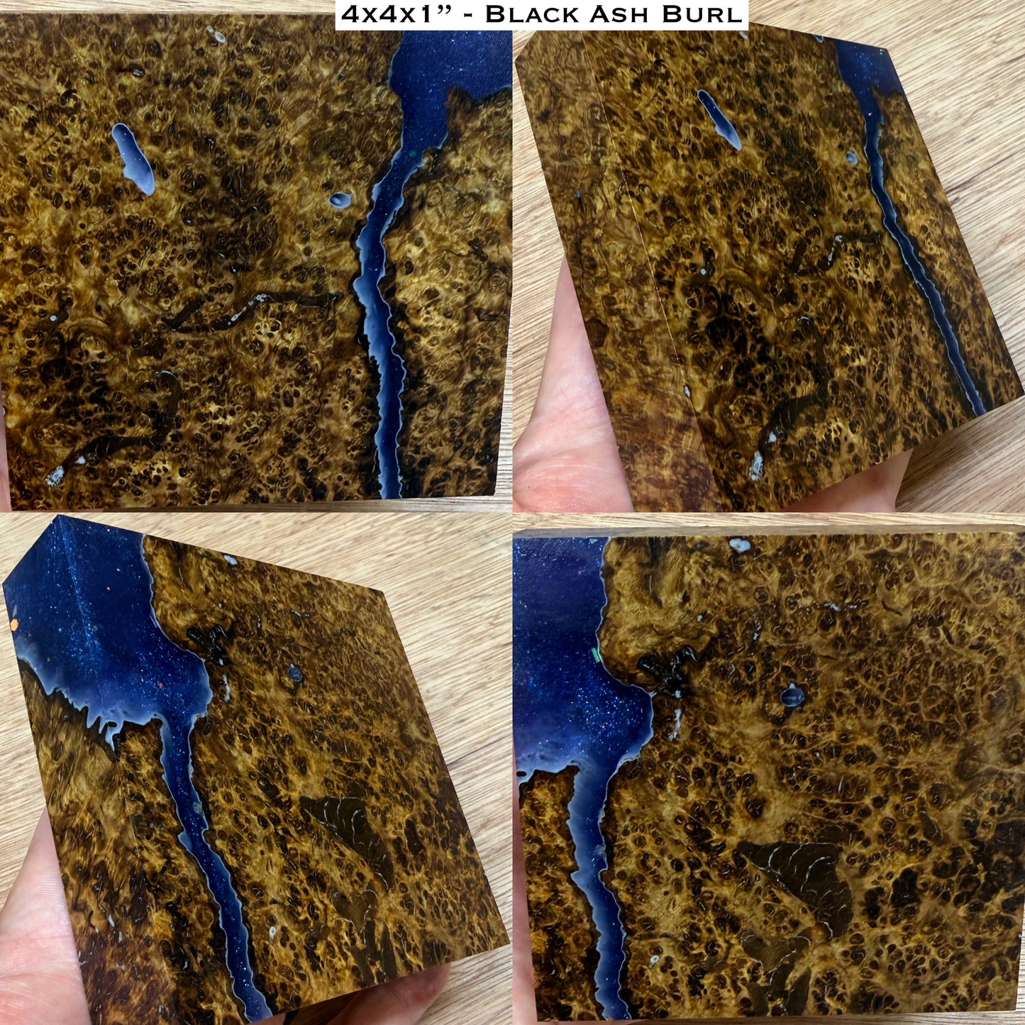 Stabilized Black Ash Burl Hybrid Turkey Pot Call Block