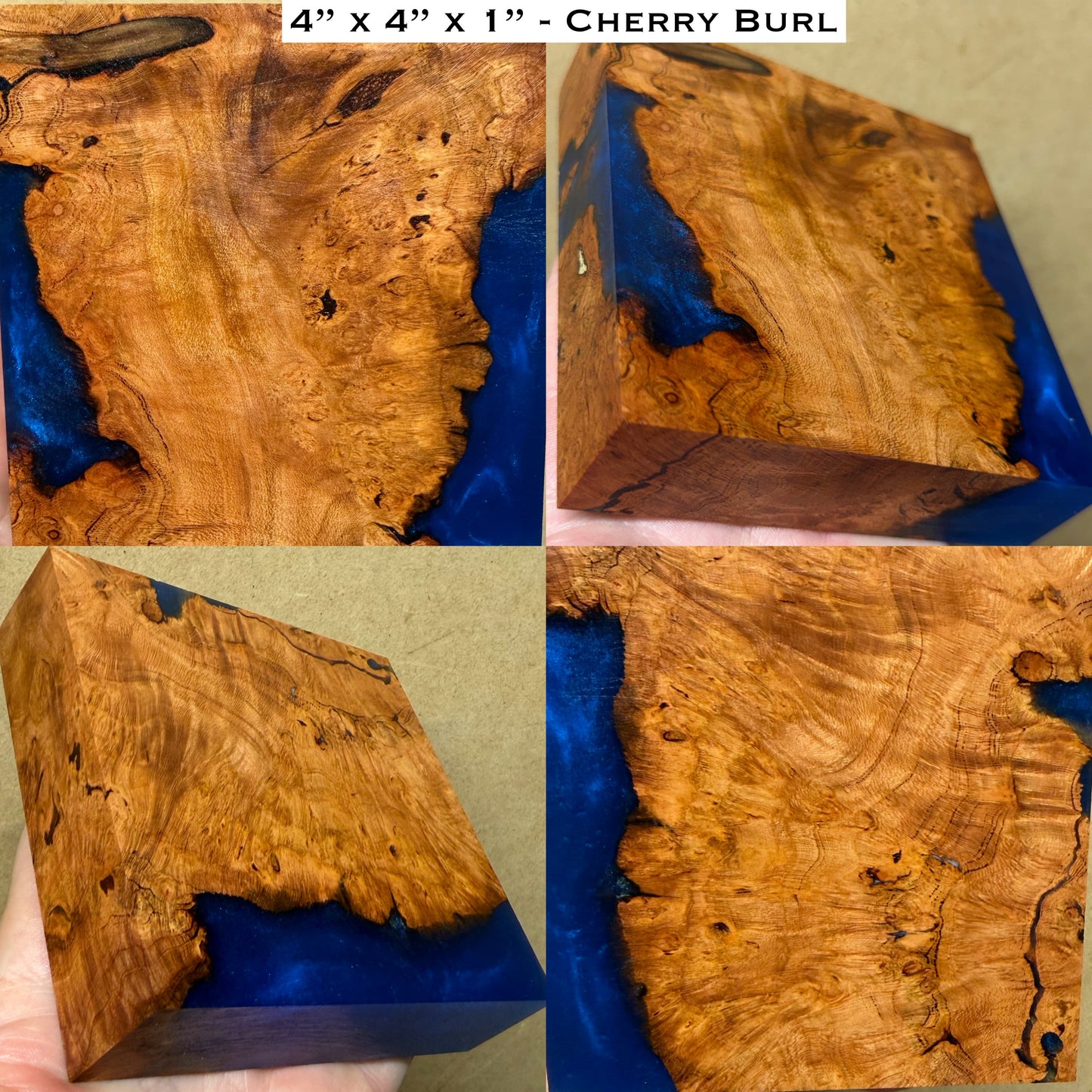 Stabilized Cherry Burl Hybrid Turkey Pot Call Block