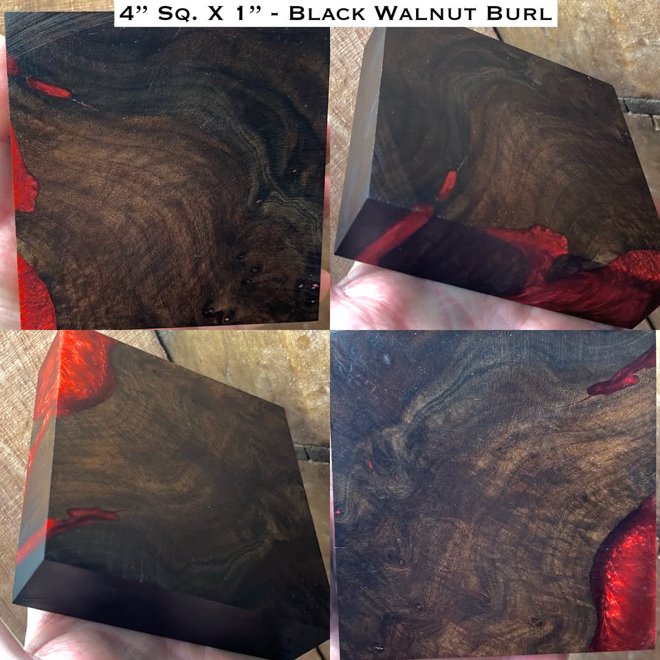 Stabilized Walnut Burl Hybrid Turkey Pot Call Block