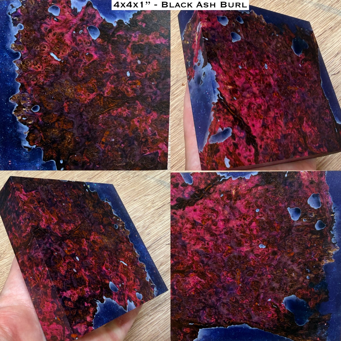 Stabilized Black Ash Burl Hybrid Turkey Pot Call Block