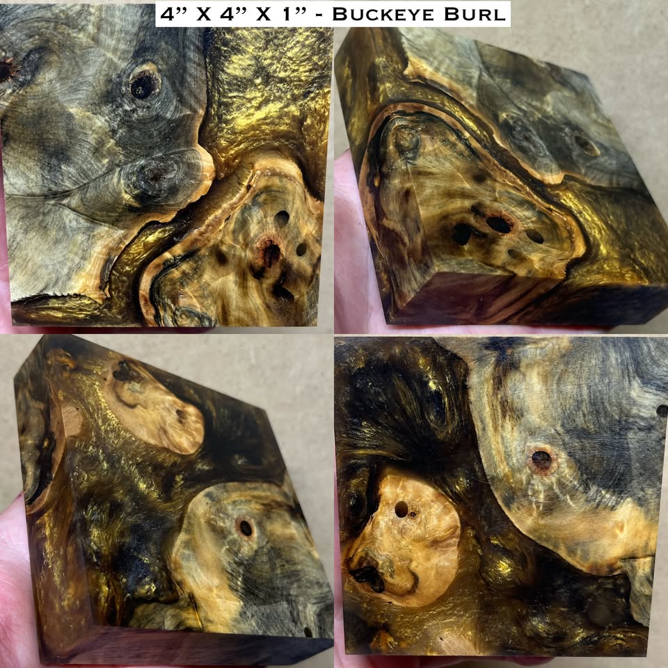 Stabilized Buckeye Burl Hybrid Turkey Pot Call Block