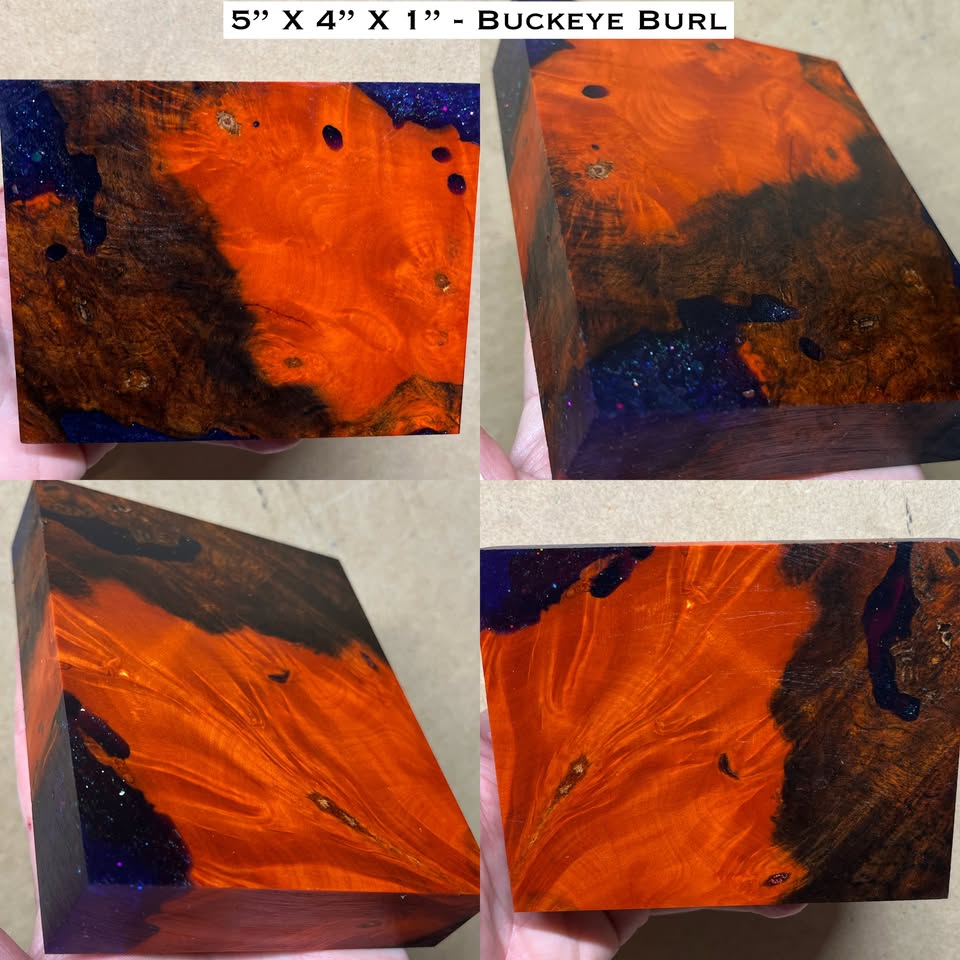 5"x4"x1" Stabilized Buckeye Burl Hybrid Turkey Pot Call / Striker Block