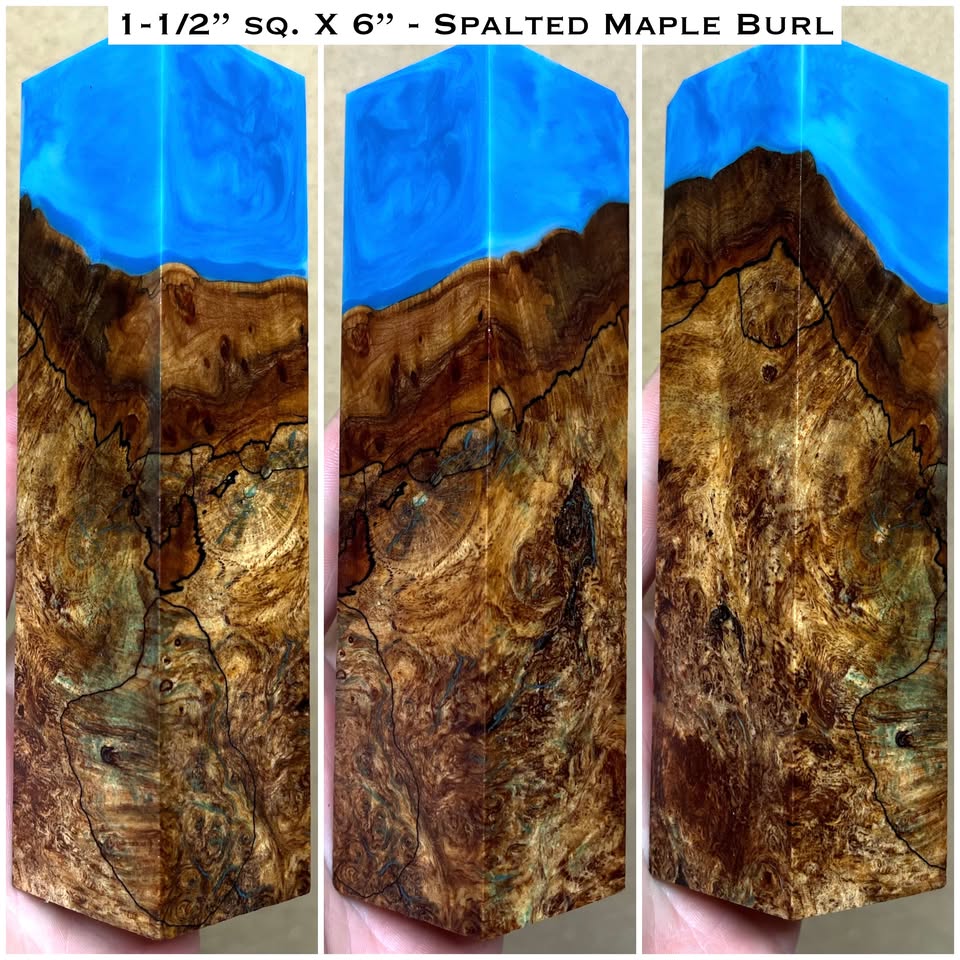 Stabilized Spalted Maple Burl 6” Hybrid Duck Call / Handle Blank