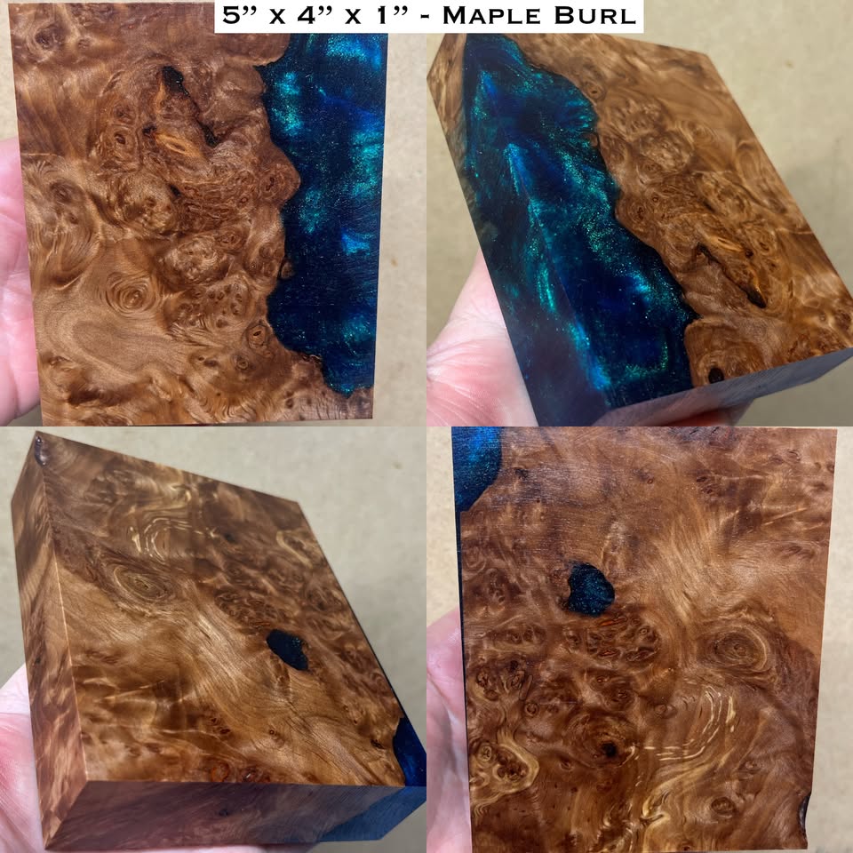 5"x4"x1" Stabilized Maple Burl Hybrid Turkey Pot Call / Striker Block