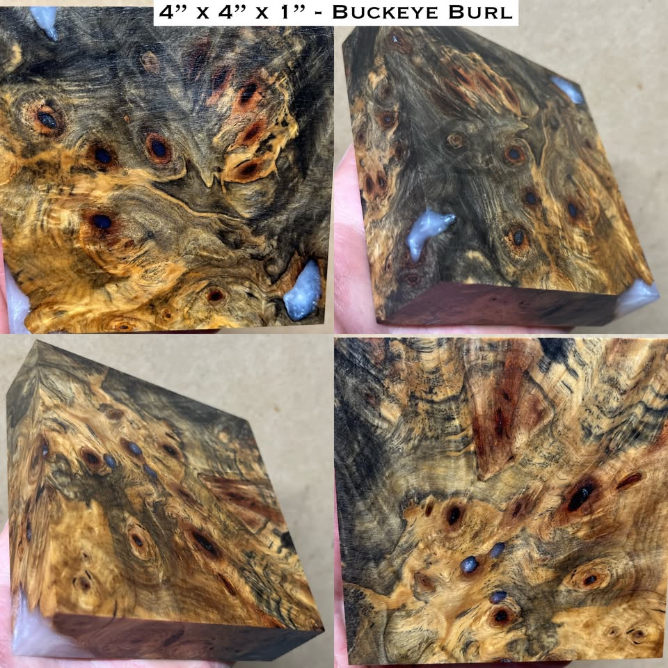 Stabilized Buckeye Burl Hybrid Turkey Pot Call Block