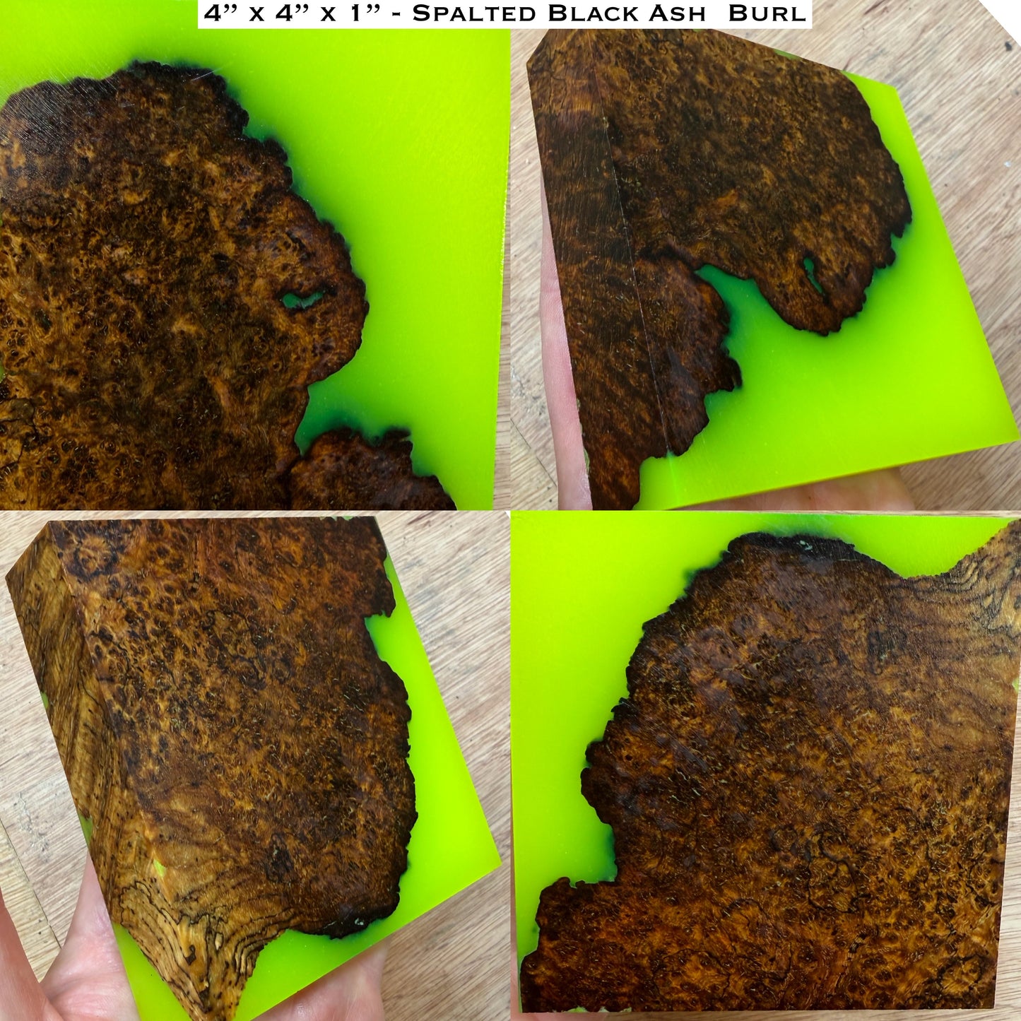 Stabilized Spalted Black Ash Burl Hybrid Turkey Pot Call Block
