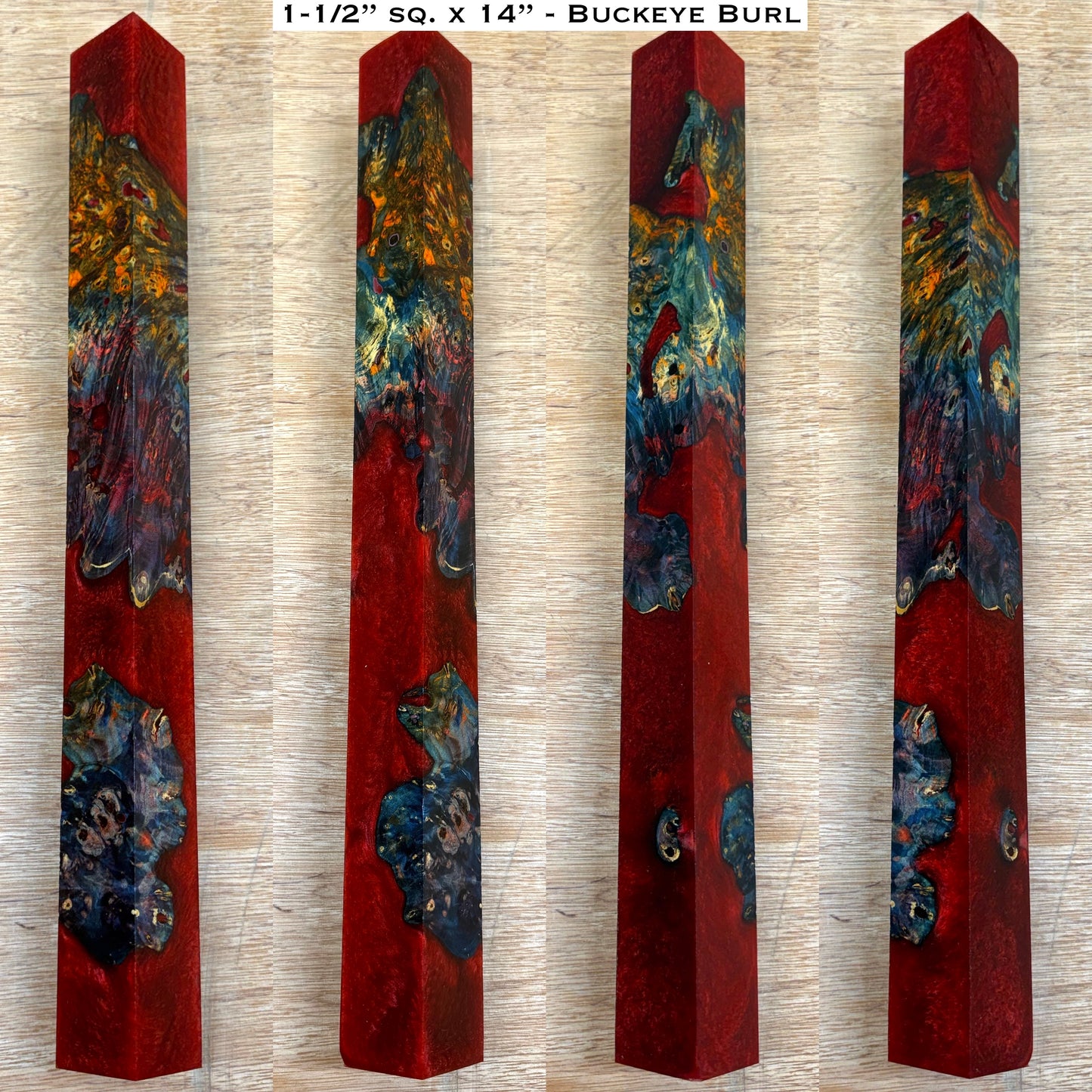 Stabilized Buckeye Burl 18” Hybrid XL Call / Cue Block