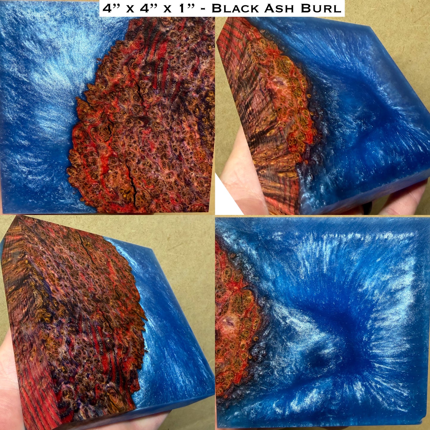 Stabilized Black Ash Burl Hybrid Turkey Pot Call Block