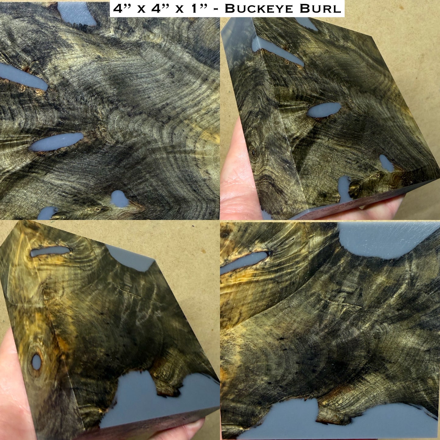 Stabilized Buckeye Burl Hybrid Turkey Pot Call Block