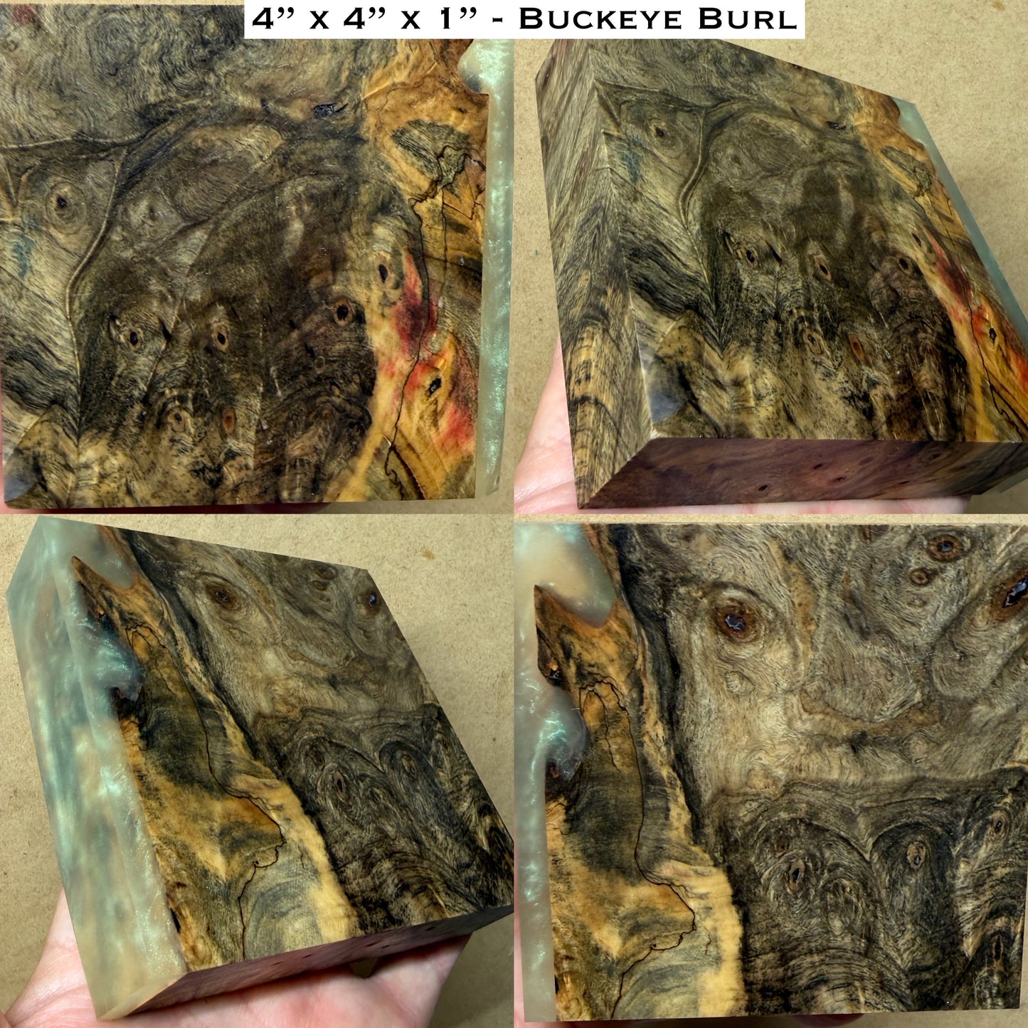 Stabilized Buckeye Burl Hybrid Turkey Pot Call Block