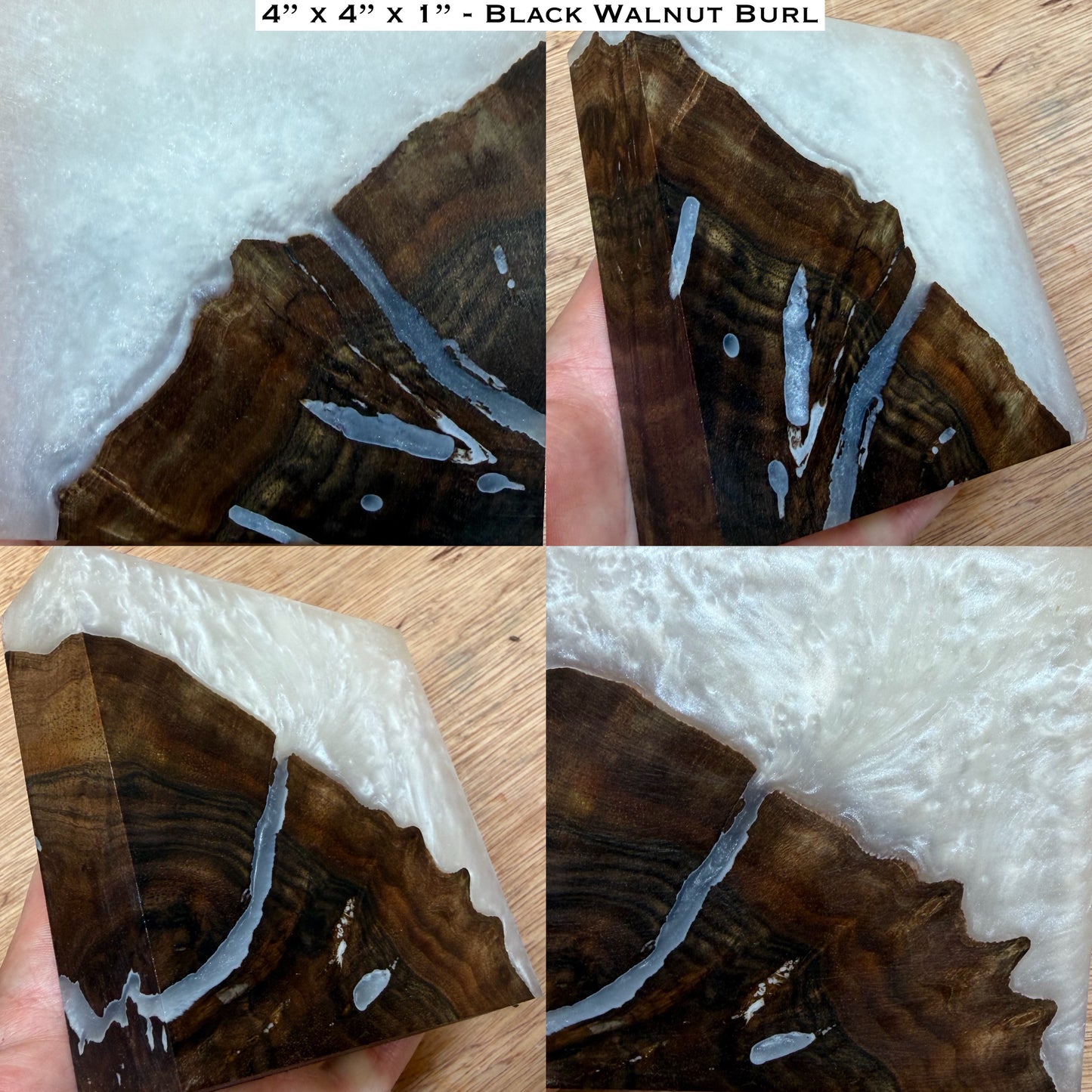 Stabilized Black Walnut Burl Hybrid Turkey Pot Call Block