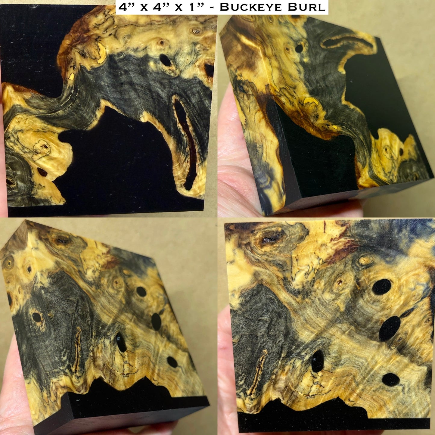 Stabilized Buckeye Burl Hybrid Turkey Pot Call Block