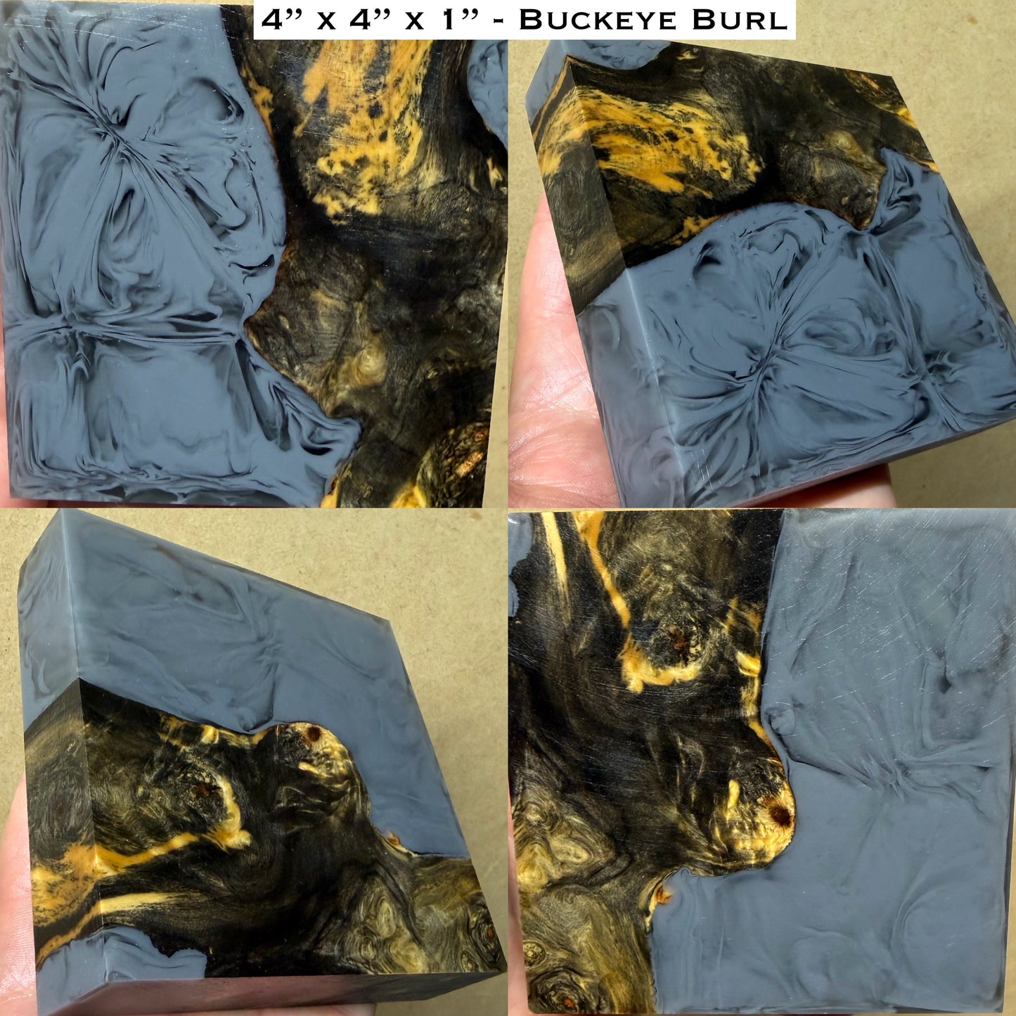 Stabilized Buckeye Burl Hybrid Turkey Pot Call Block