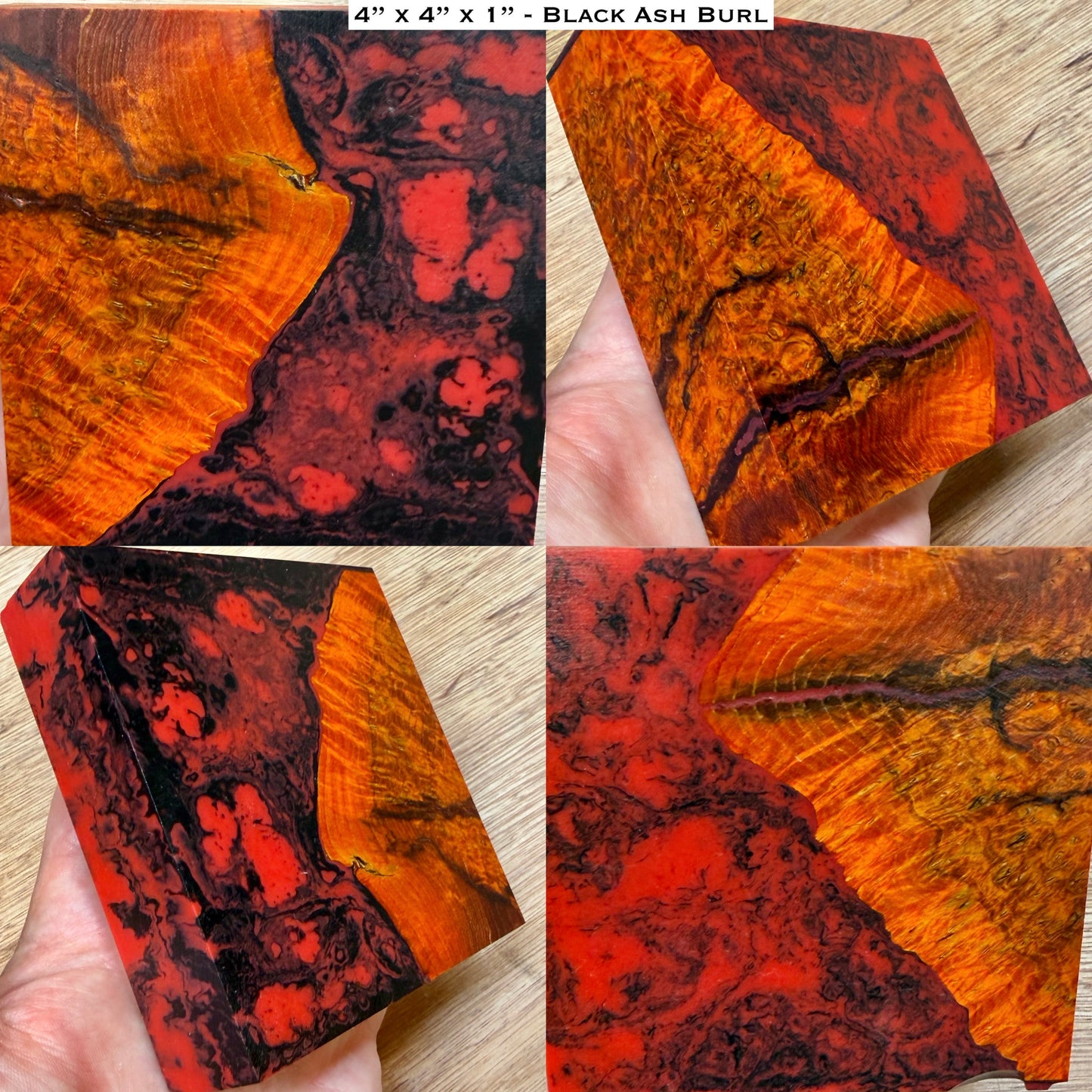 Stabilized Black Ash Burl Hybrid Turkey Pot Call Block