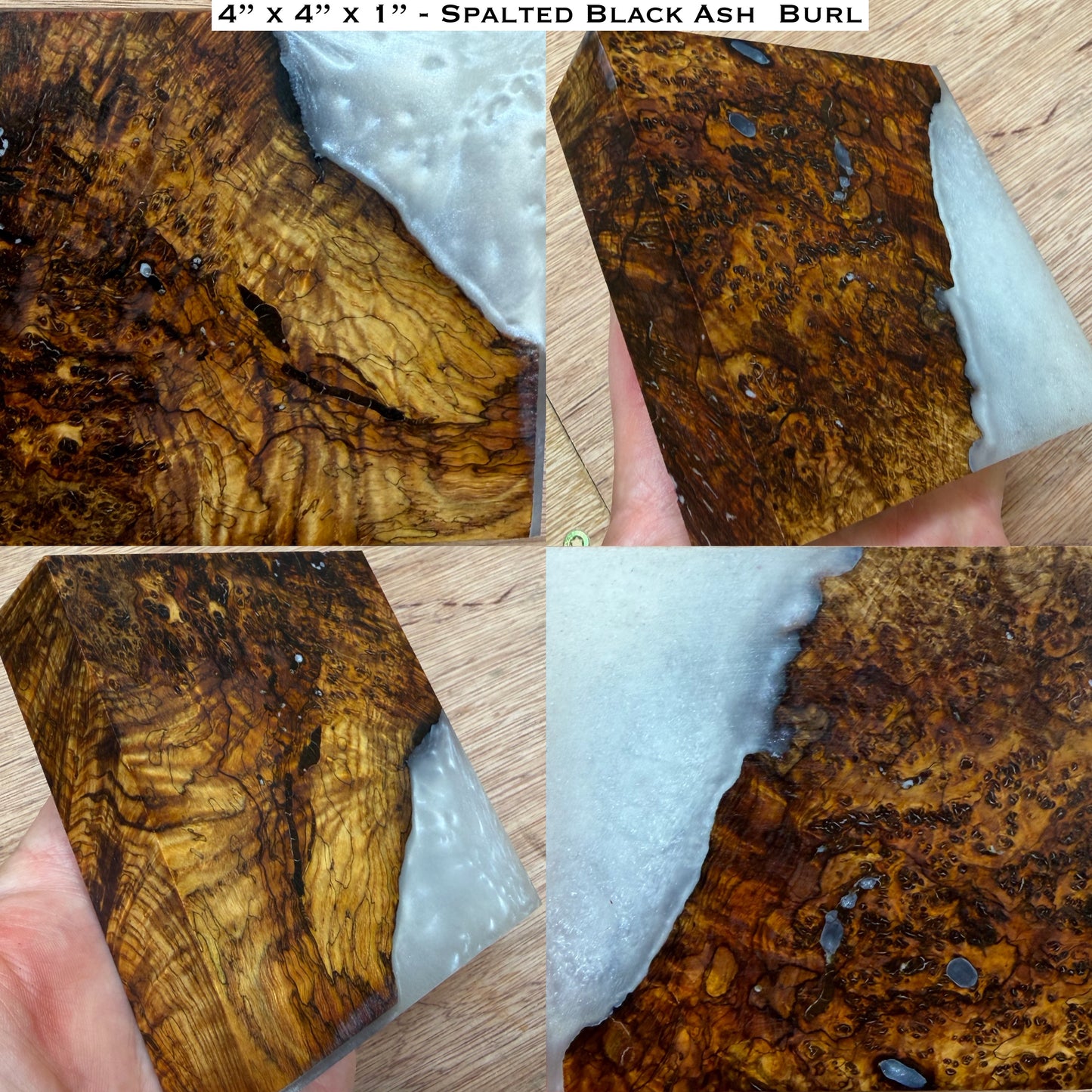 Stabilized Spalted Black Ash Burl Hybrid Turkey Pot Call Block