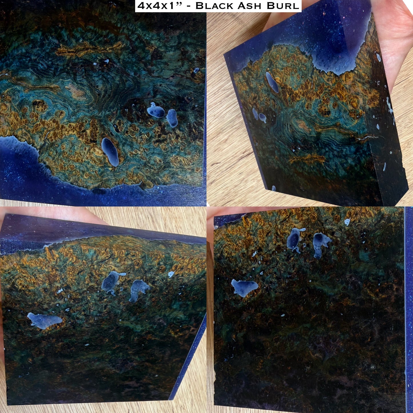 Stabilized Black Ash Burl Hybrid Turkey Pot Call Block