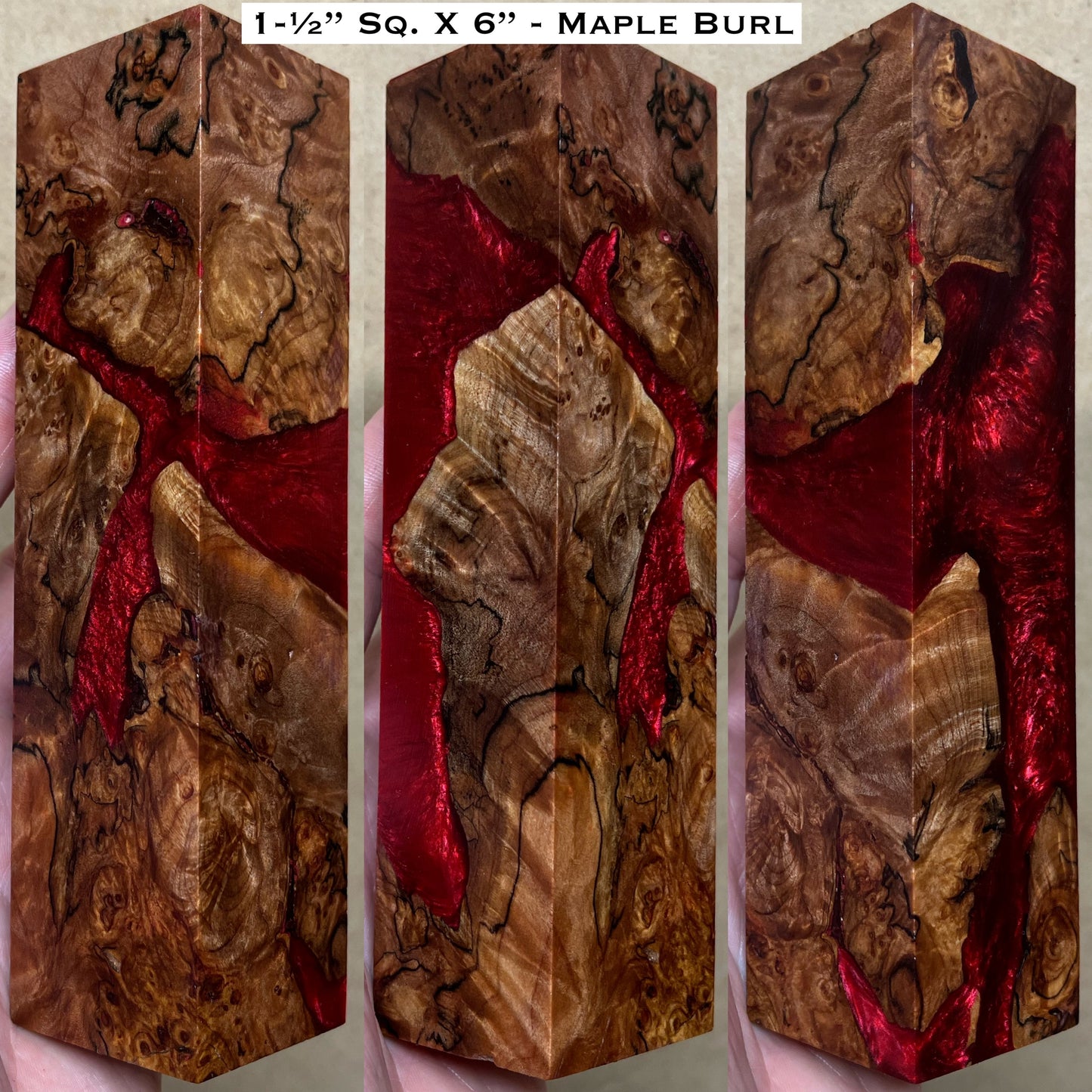 Stabilized Maple Burl 6” Hybrid Duck Call / Handle Blank