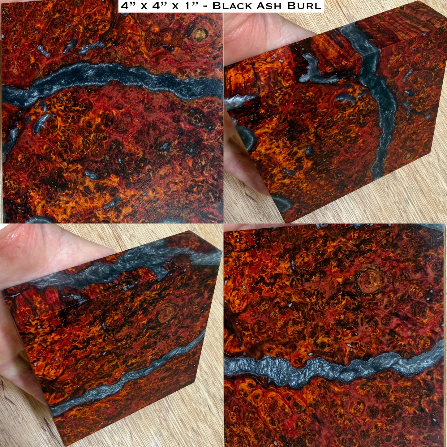 Stabilized Black Ash Burl Hybrid Turkey Pot Call Block
