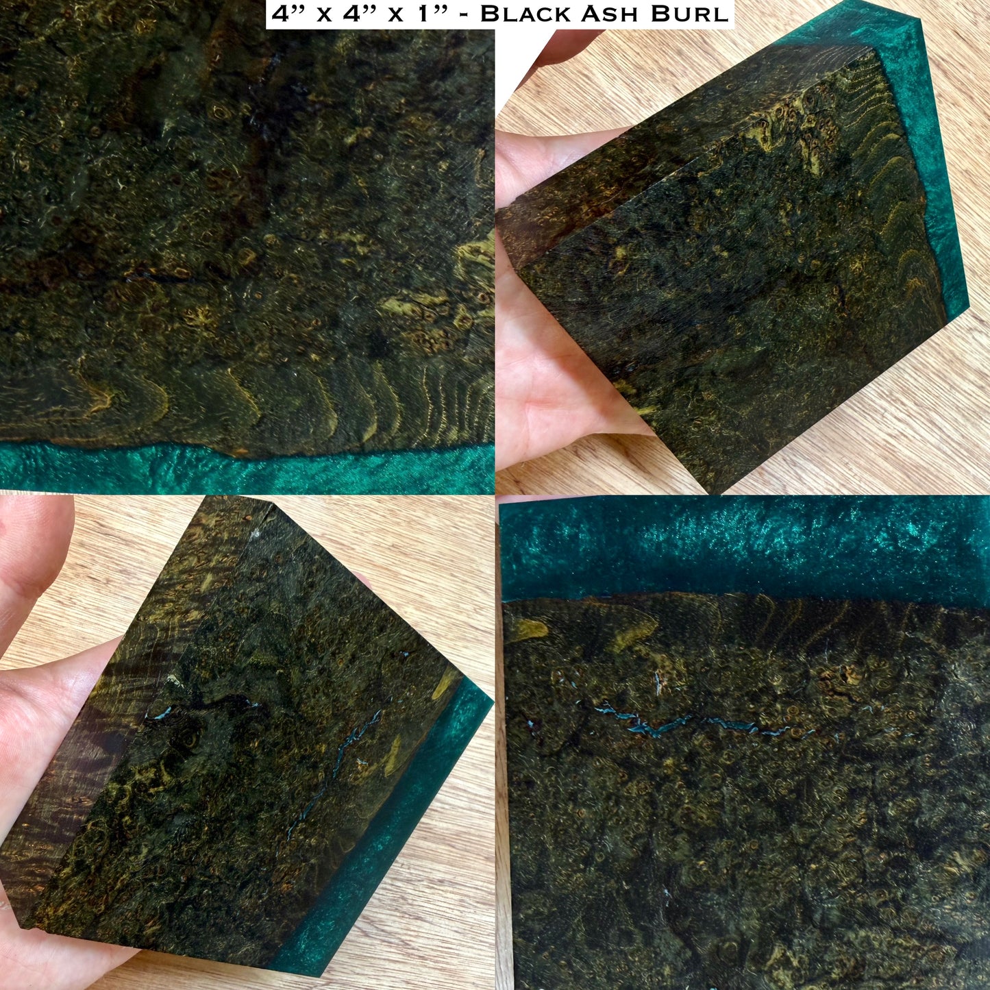Stabilized Black Ash Burl Hybrid Turkey Pot Call Block