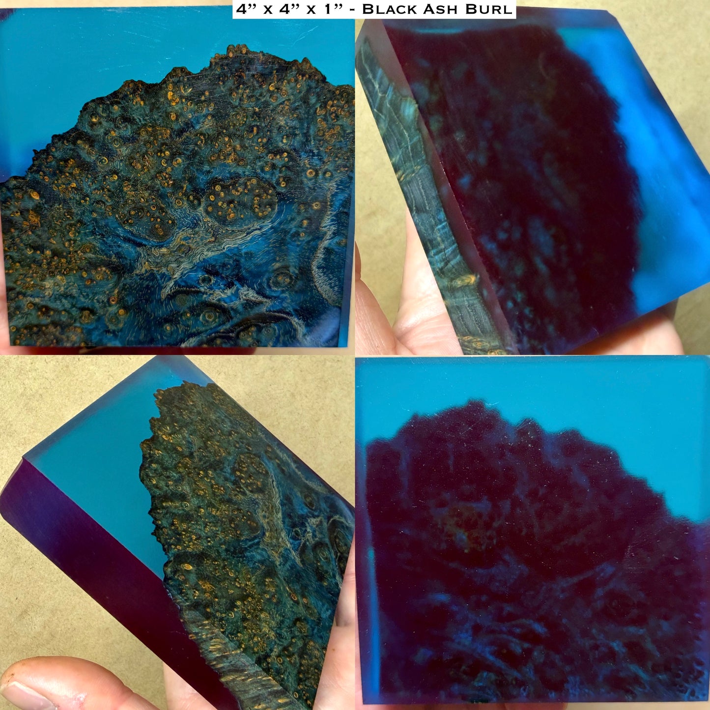 Stabilized Black Ash Burl Hybrid Turkey Pot Call Block