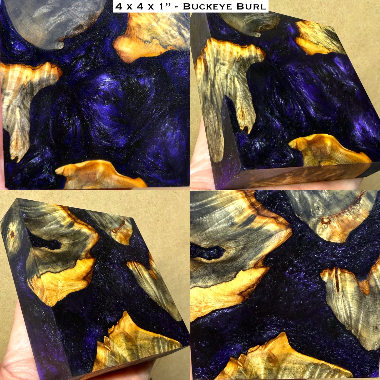 Stabilized Buckeye Burl Hybrid Turkey Pot Call Block