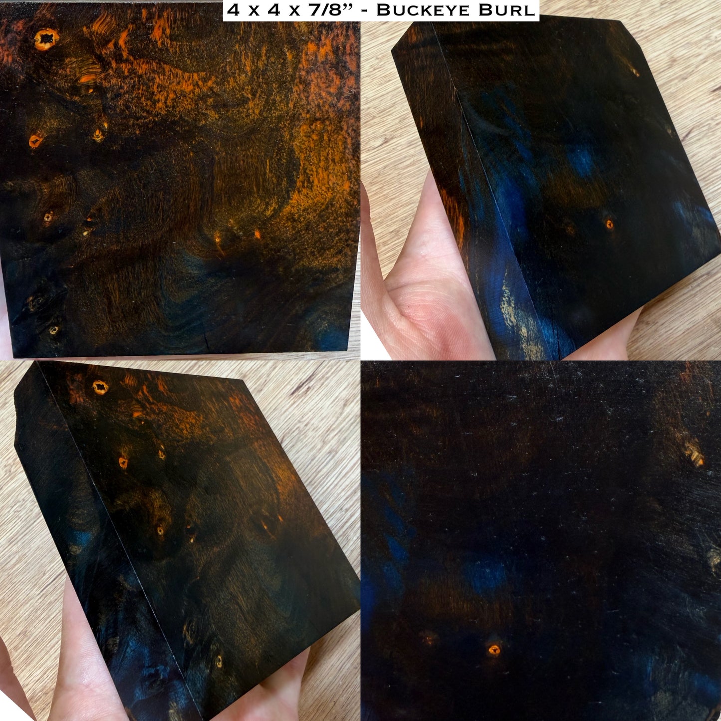 Stabilized Buckeye Burl Turkey Pot Call Block (⅞” thick)