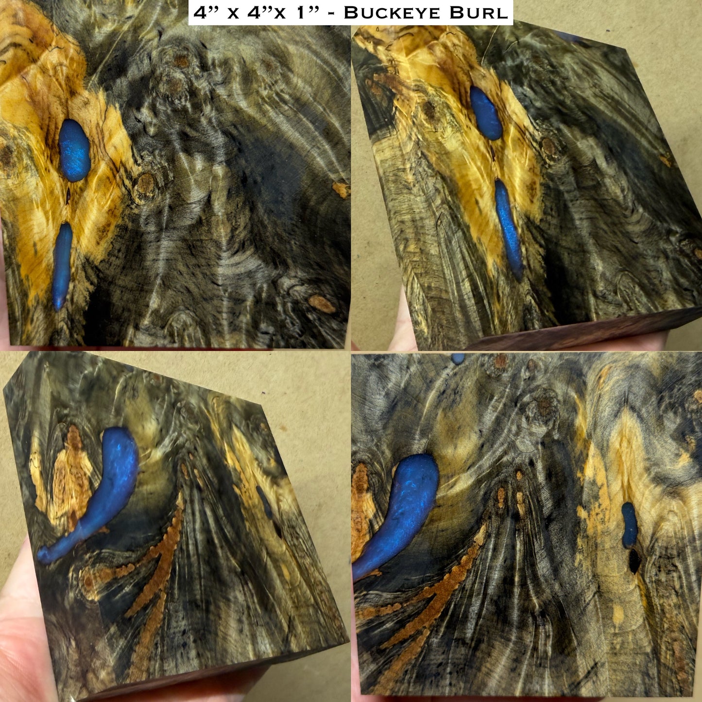 Stabilized Buckeye Burl Hybrid Turkey Pot Call Block