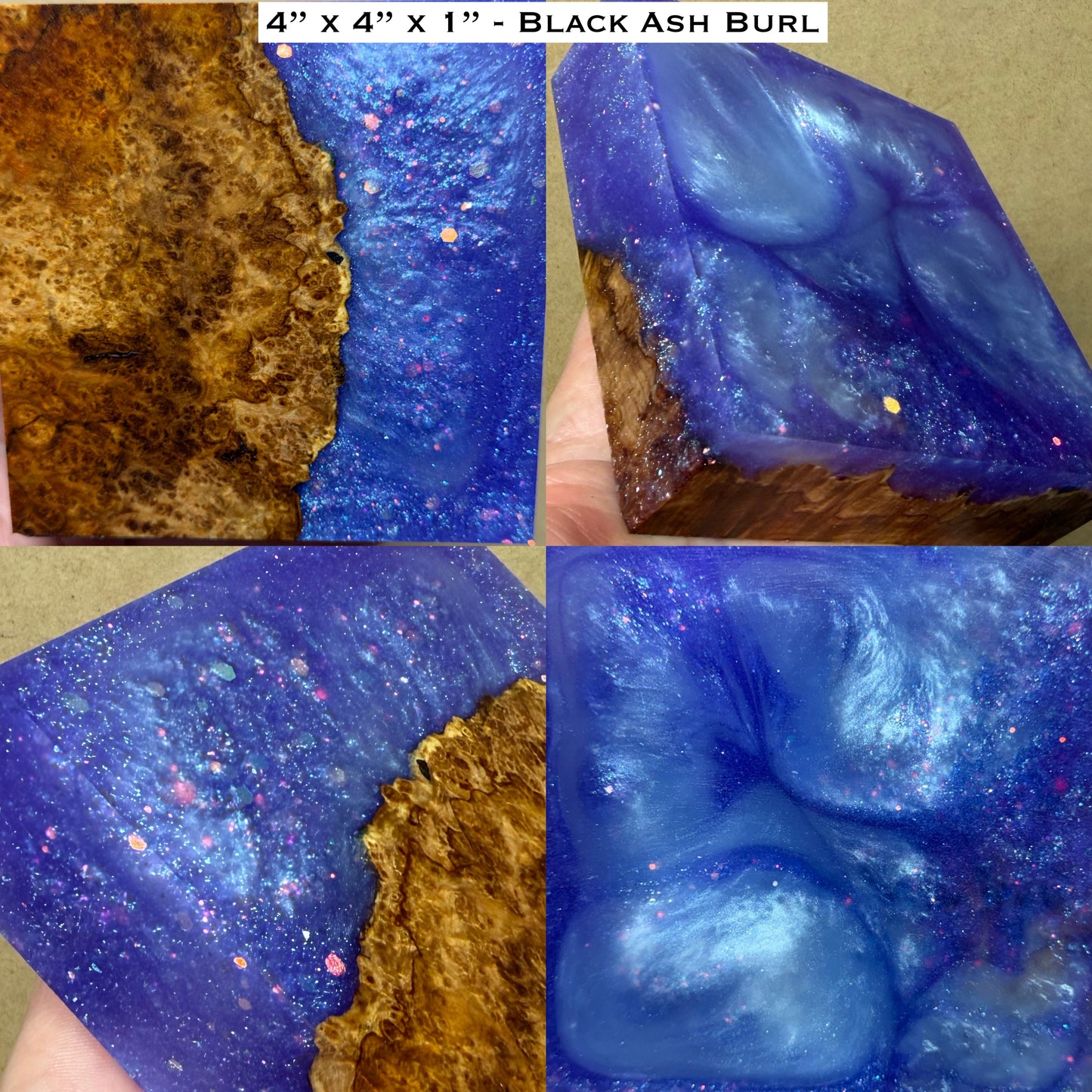 Stabilized Black Ash Burl Hybrid Turkey Pot Call Block