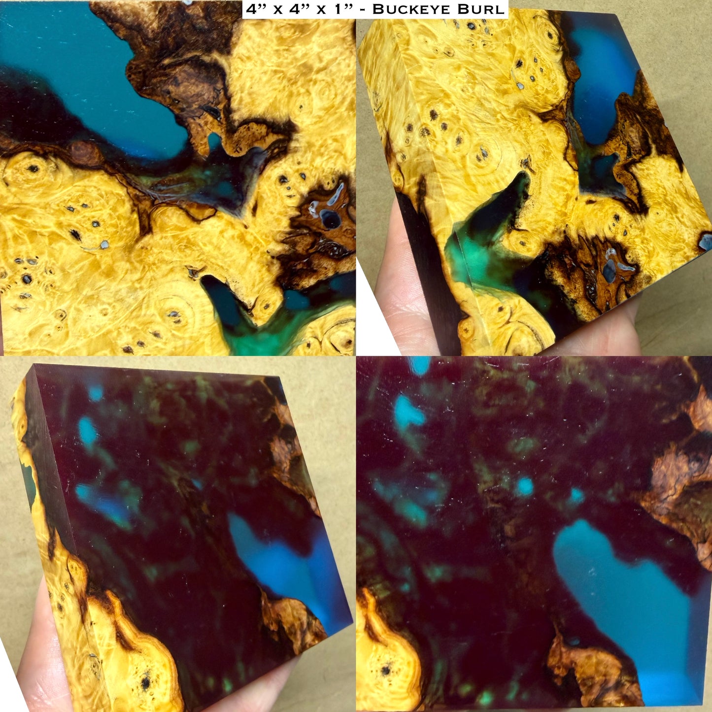 Stabilized Buckeye Burl Hybrid Turkey Pot Call Block