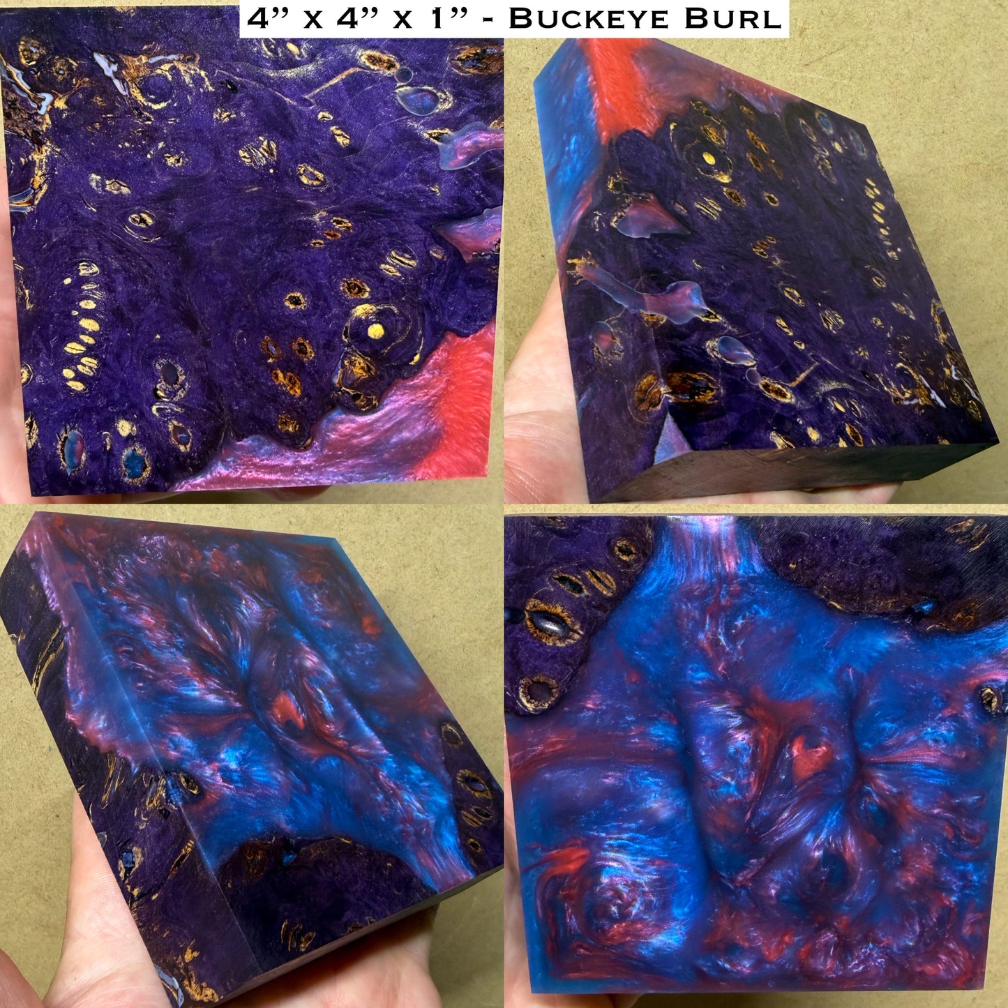 Stabilized Buckeye Burl Hybrid Turkey Pot Call Block