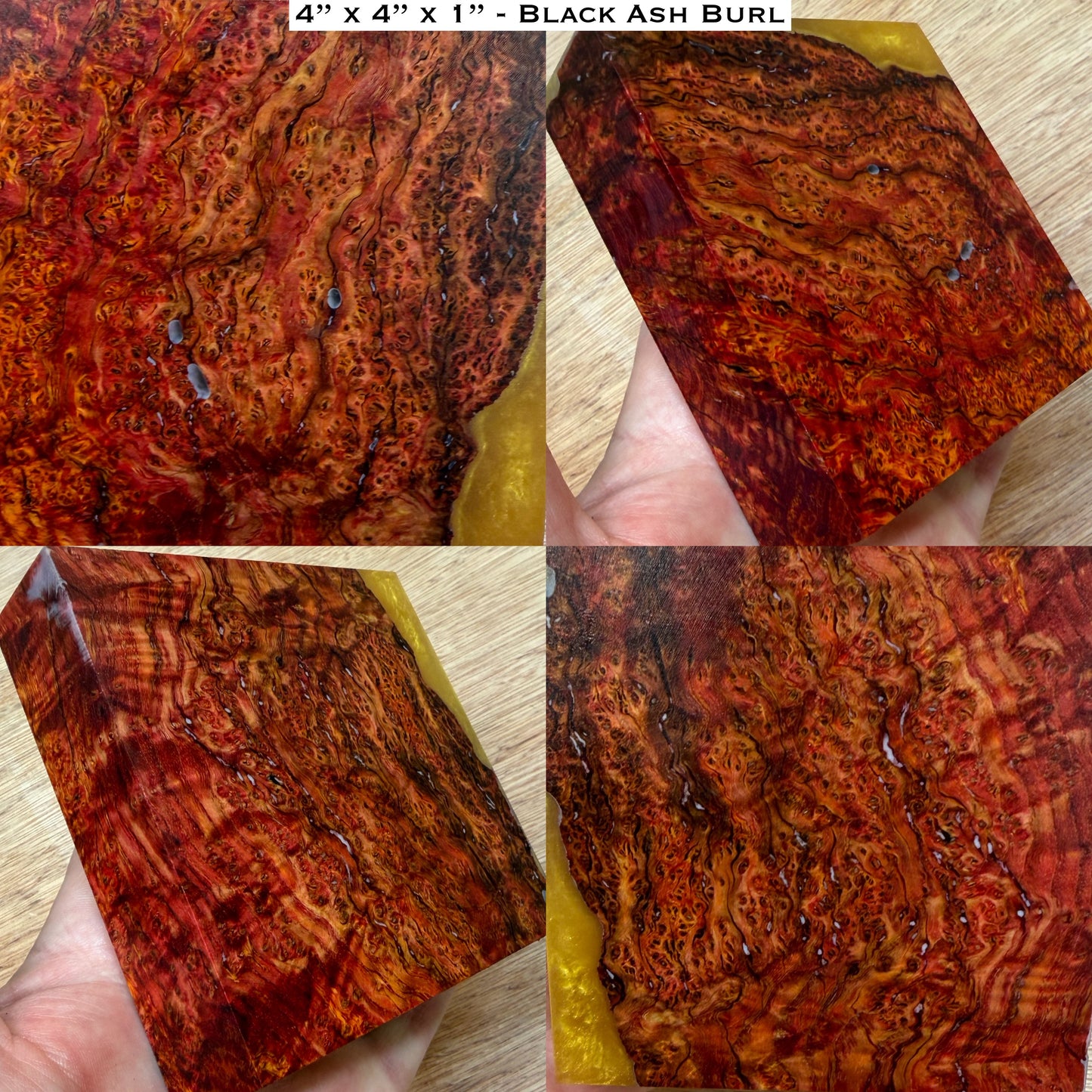 Stabilized Black Ash Burl Hybrid Turkey Pot Call Block