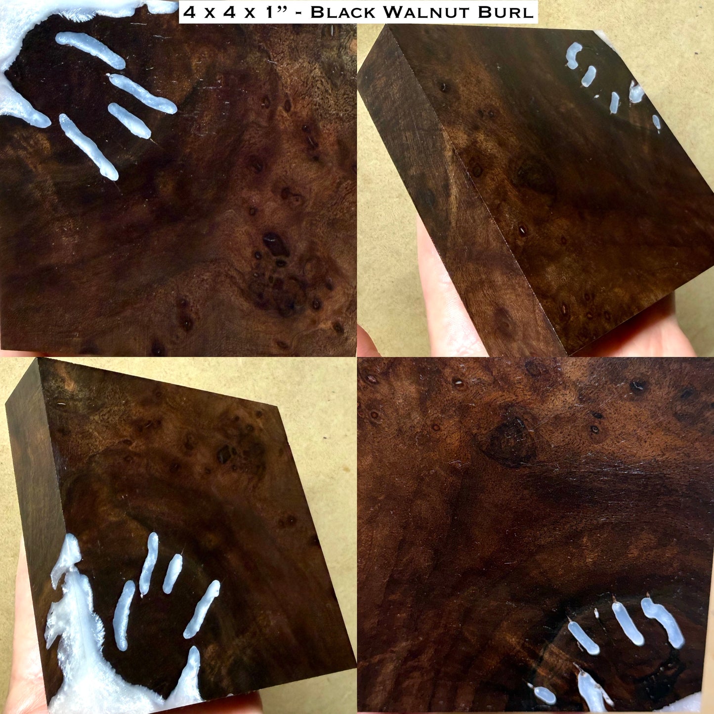 Stabilized Black Walnut Burl Hybrid Turkey Pot Call Block