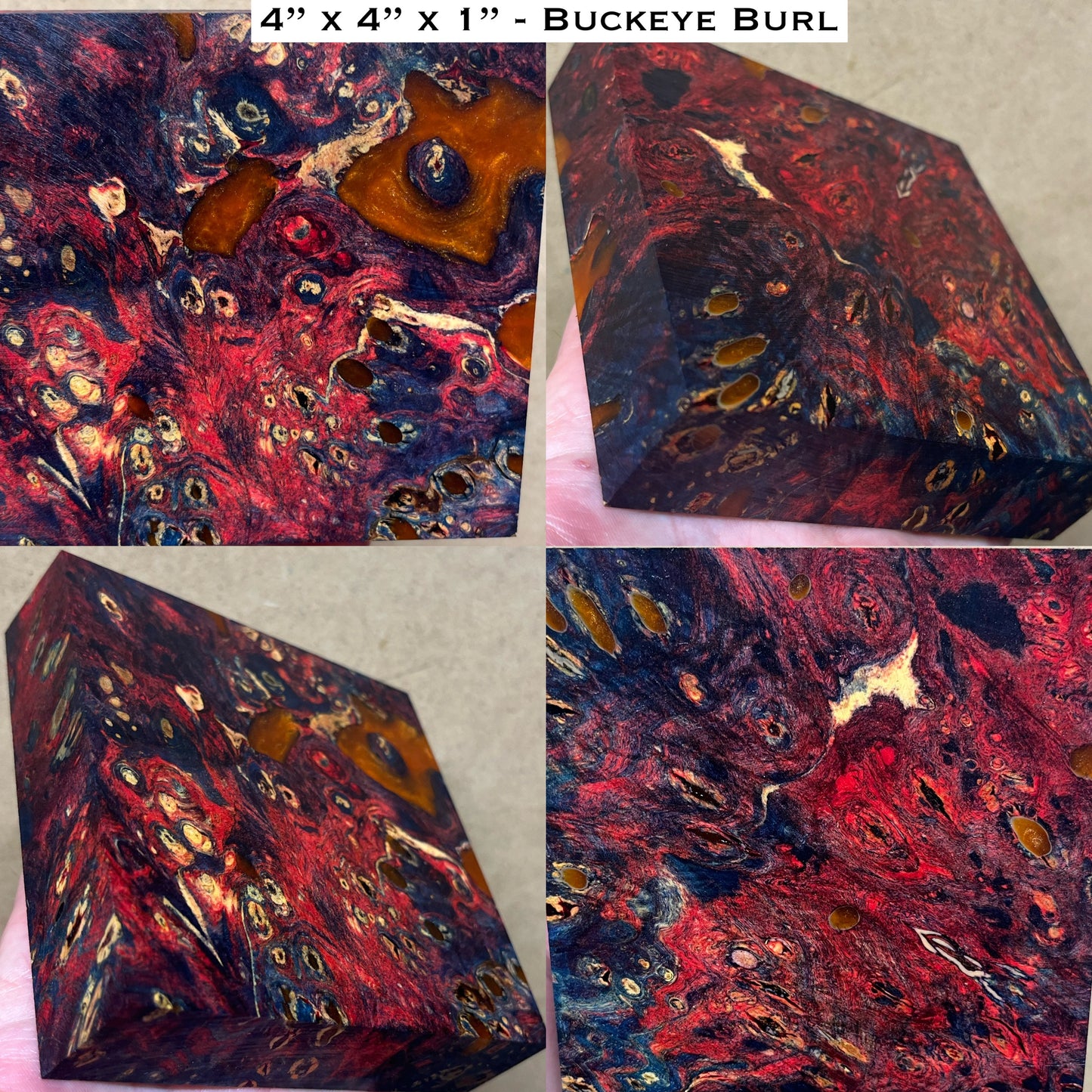 Stabilized Buckeye Burl Hybrid Turkey Pot Call Block