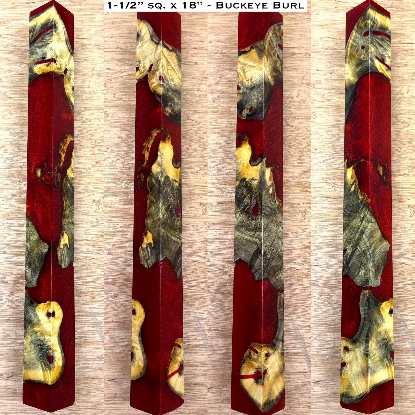 Stabilized Buckeye Burl 18” Hybrid XL Call / Cue Block