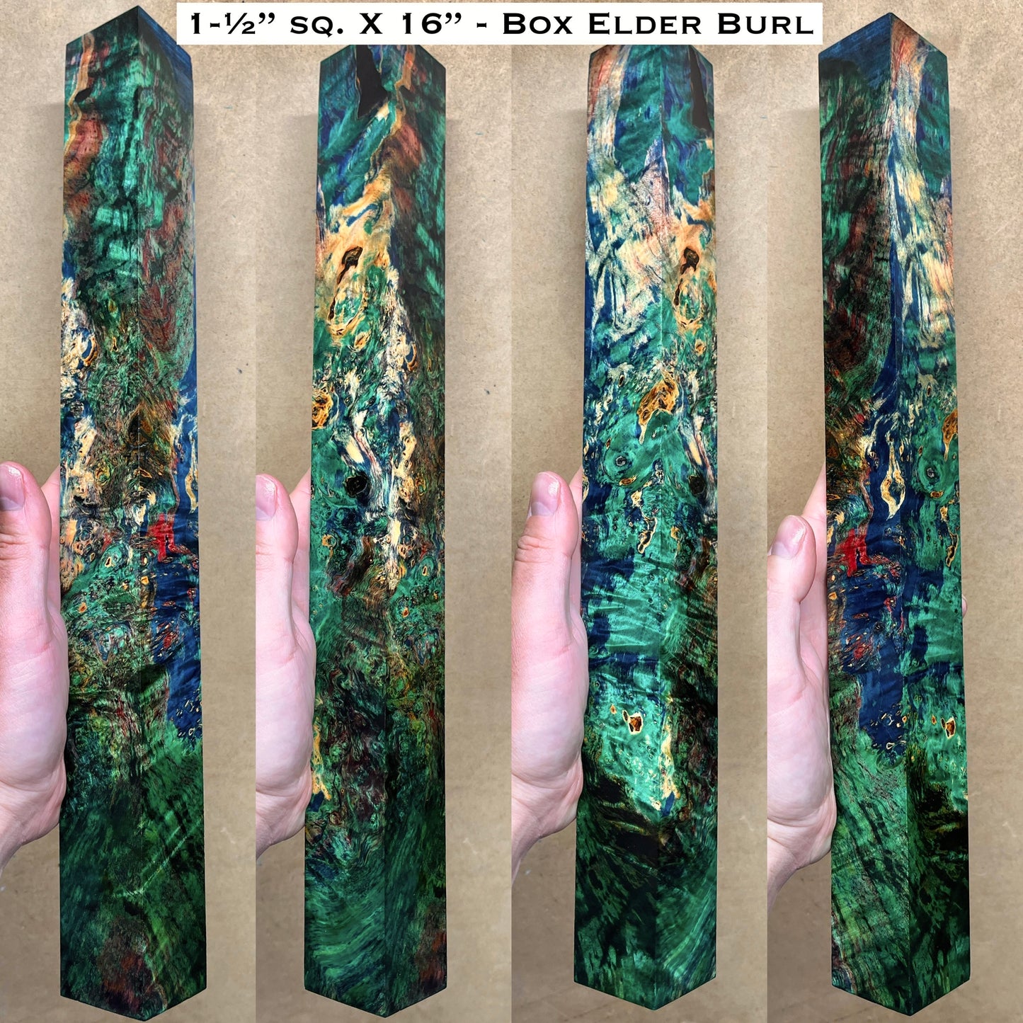 Stabilized Box Elder Burl 16” Cue Block